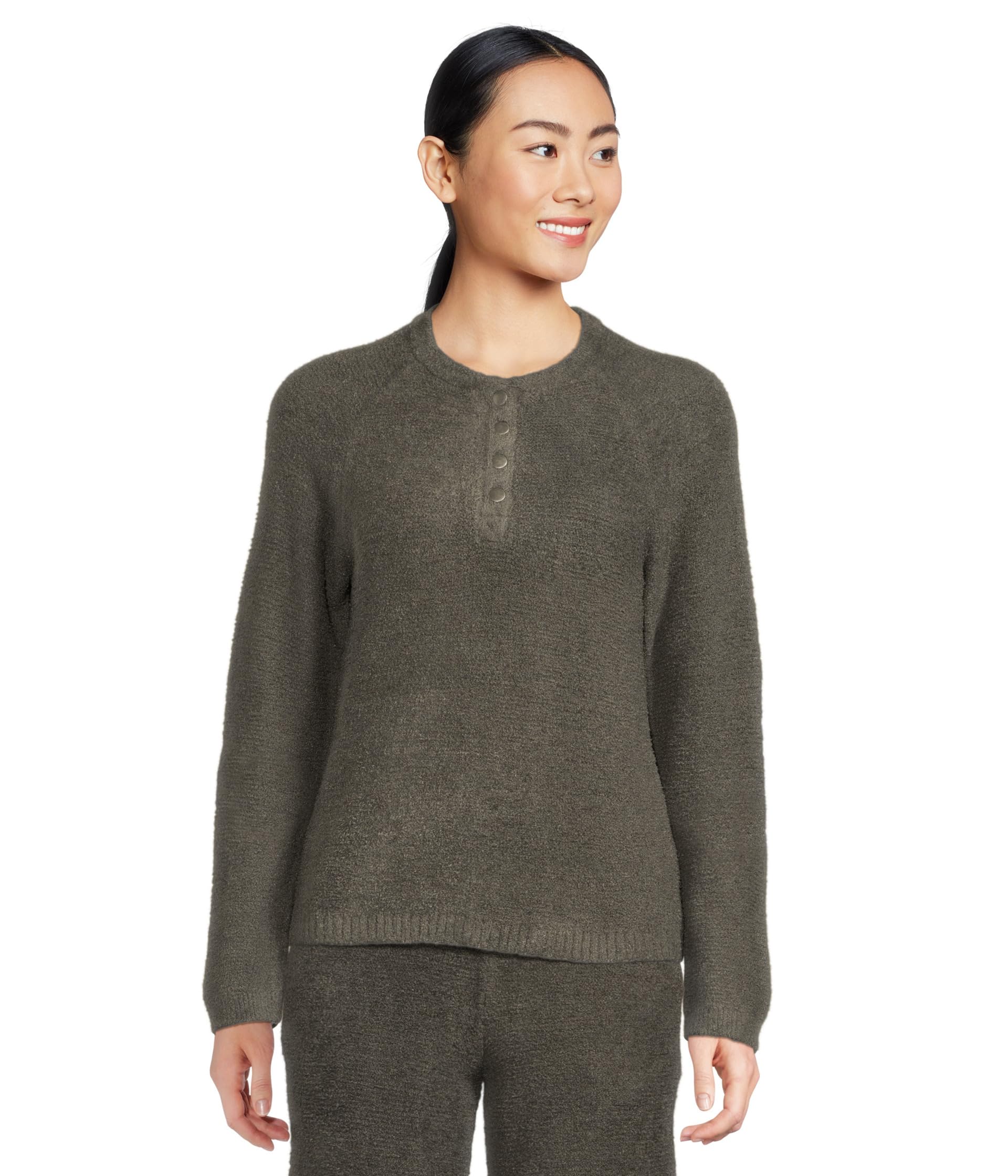 Cozychic Lite® Textured Raglan Sleeve Henley