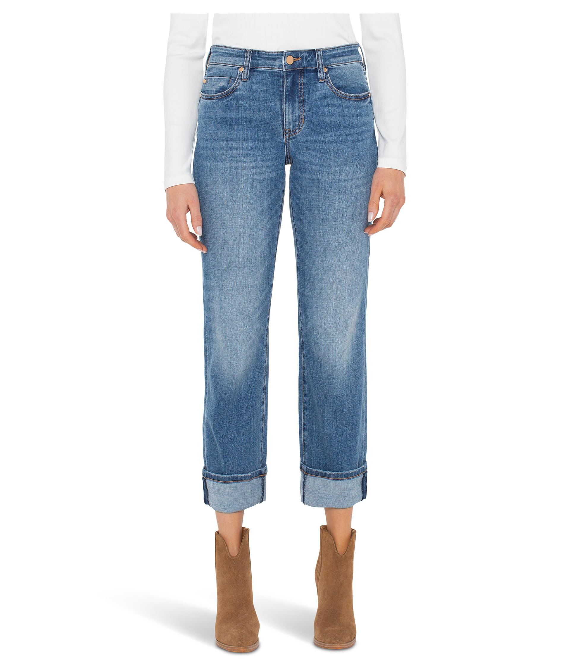 Marley Mid-Rise Girlfriend Cuffed Jeans 30" Uncuffed/ 27" Cuffed Inseam