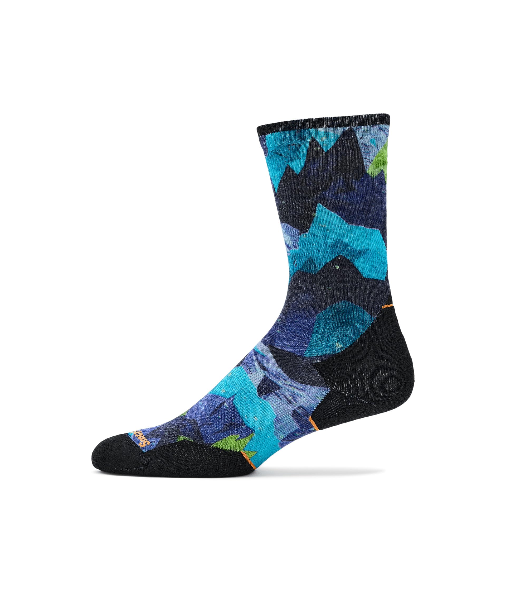 Trail Run Targeted Cushion Summit Sector Print Crew Socks