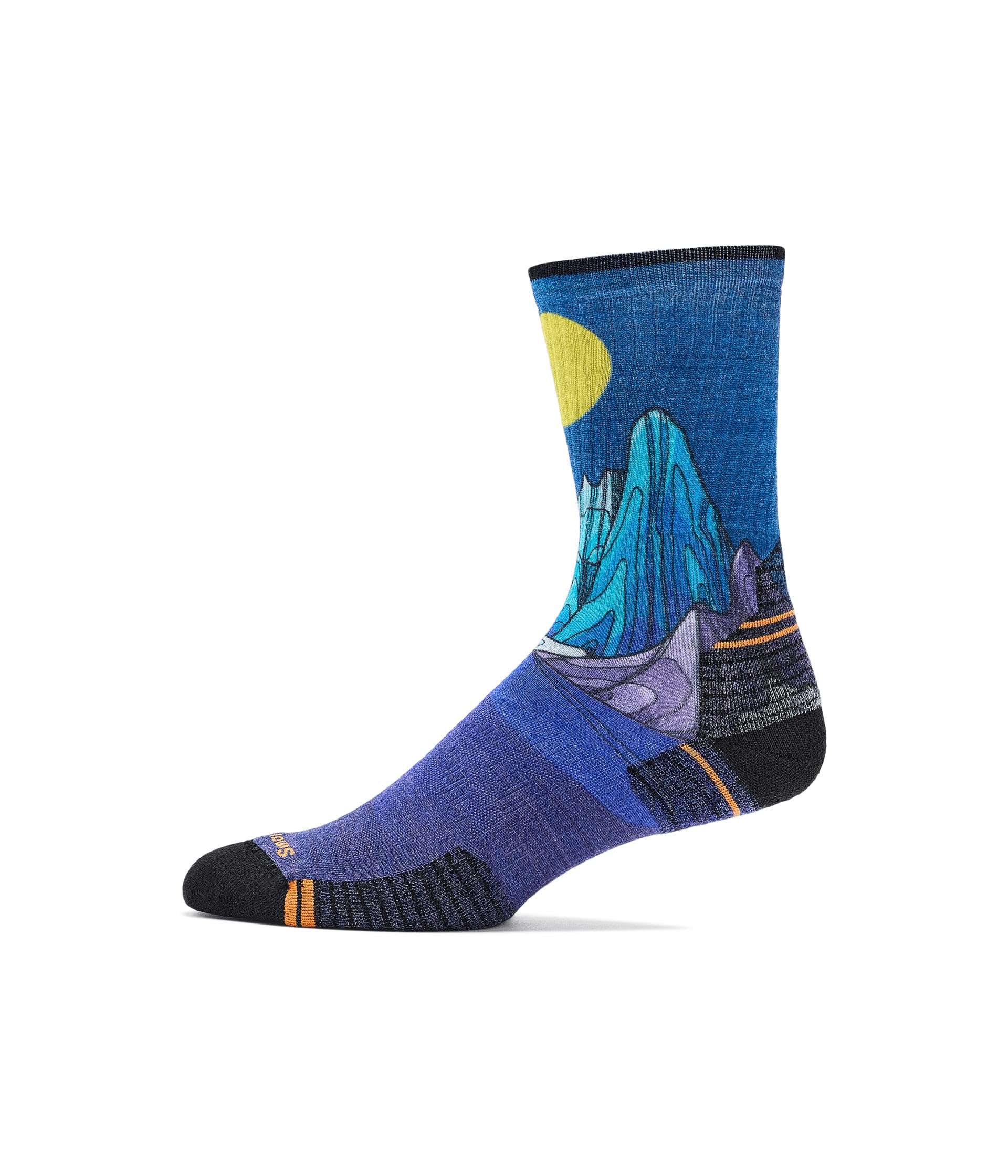 Hike Targeted Cushion Mountain Myth Print Crew Socks