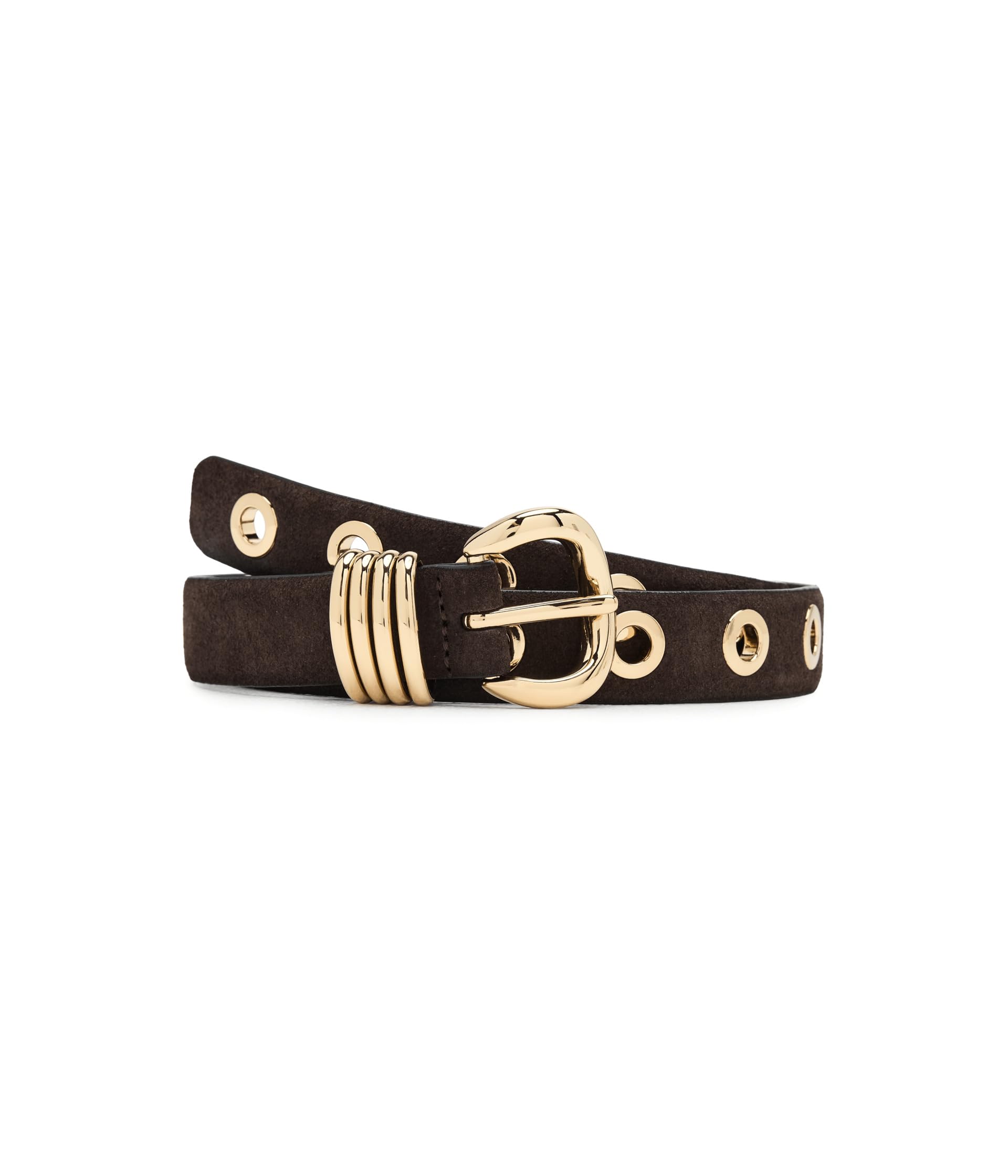 Metal Eyelet Belt in Suede