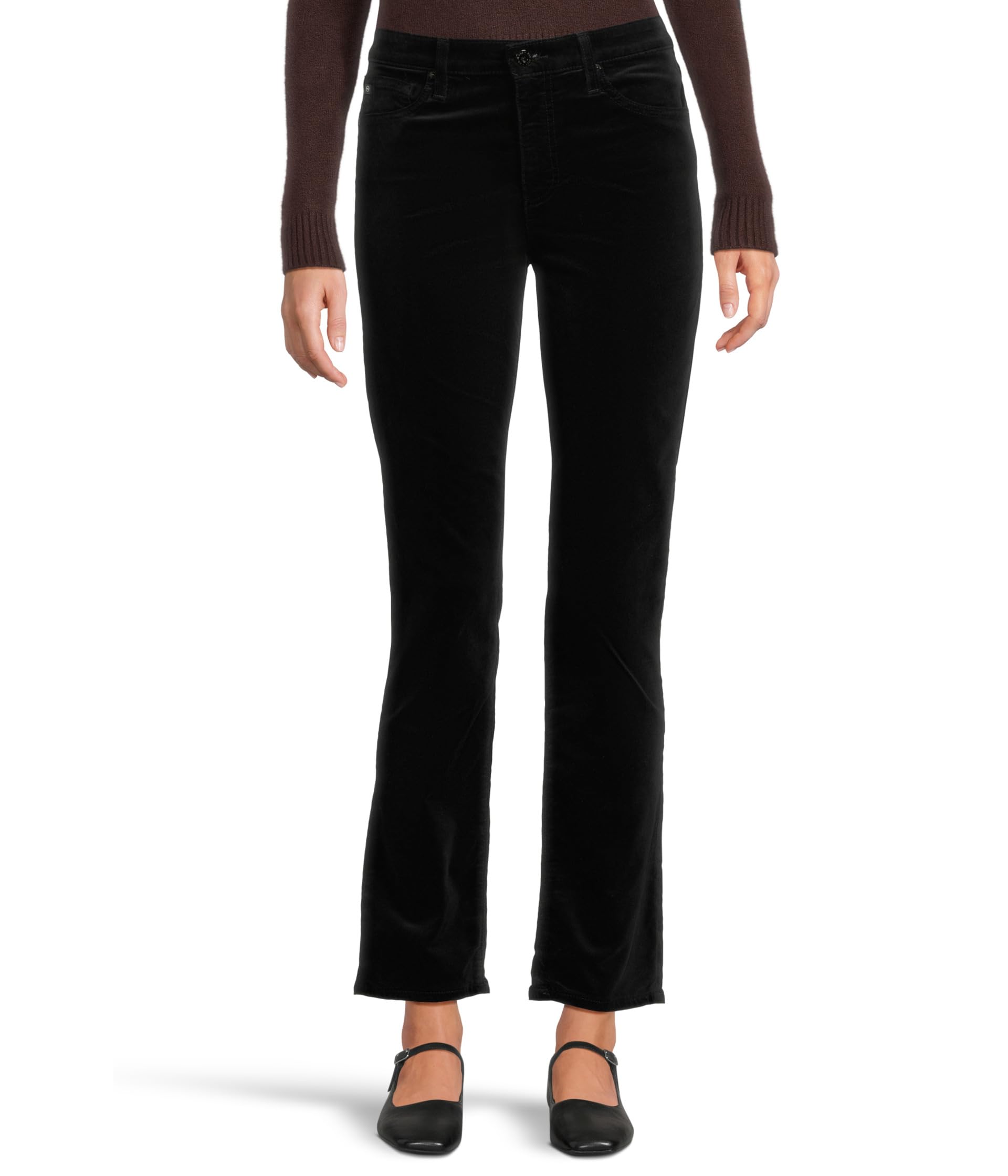 Mari Mid Rise Slim Straight Jean In Super Black