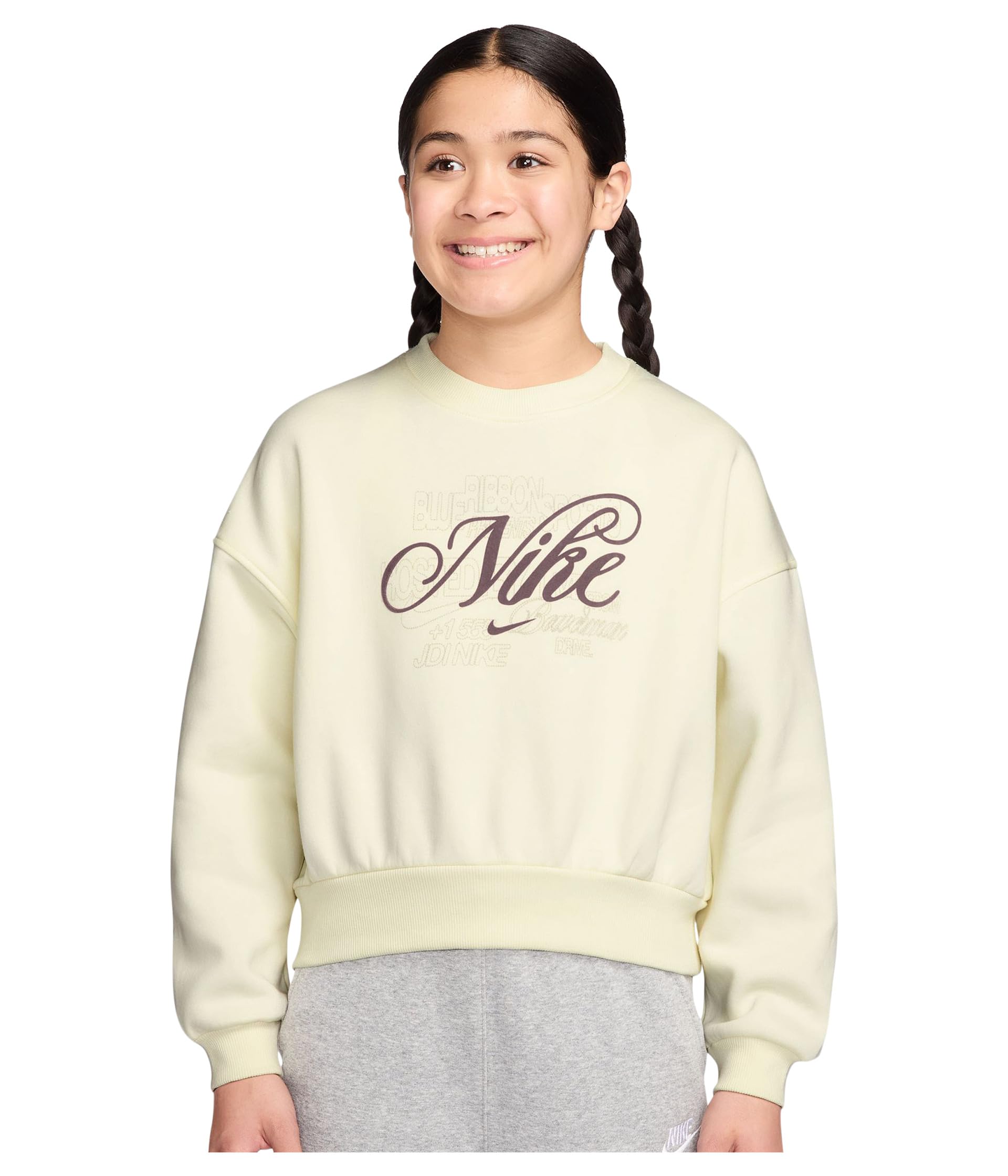 Sportswear Club Fleece Boxy Crew Neck Sweatshirt (Little Kid/Big Kid)