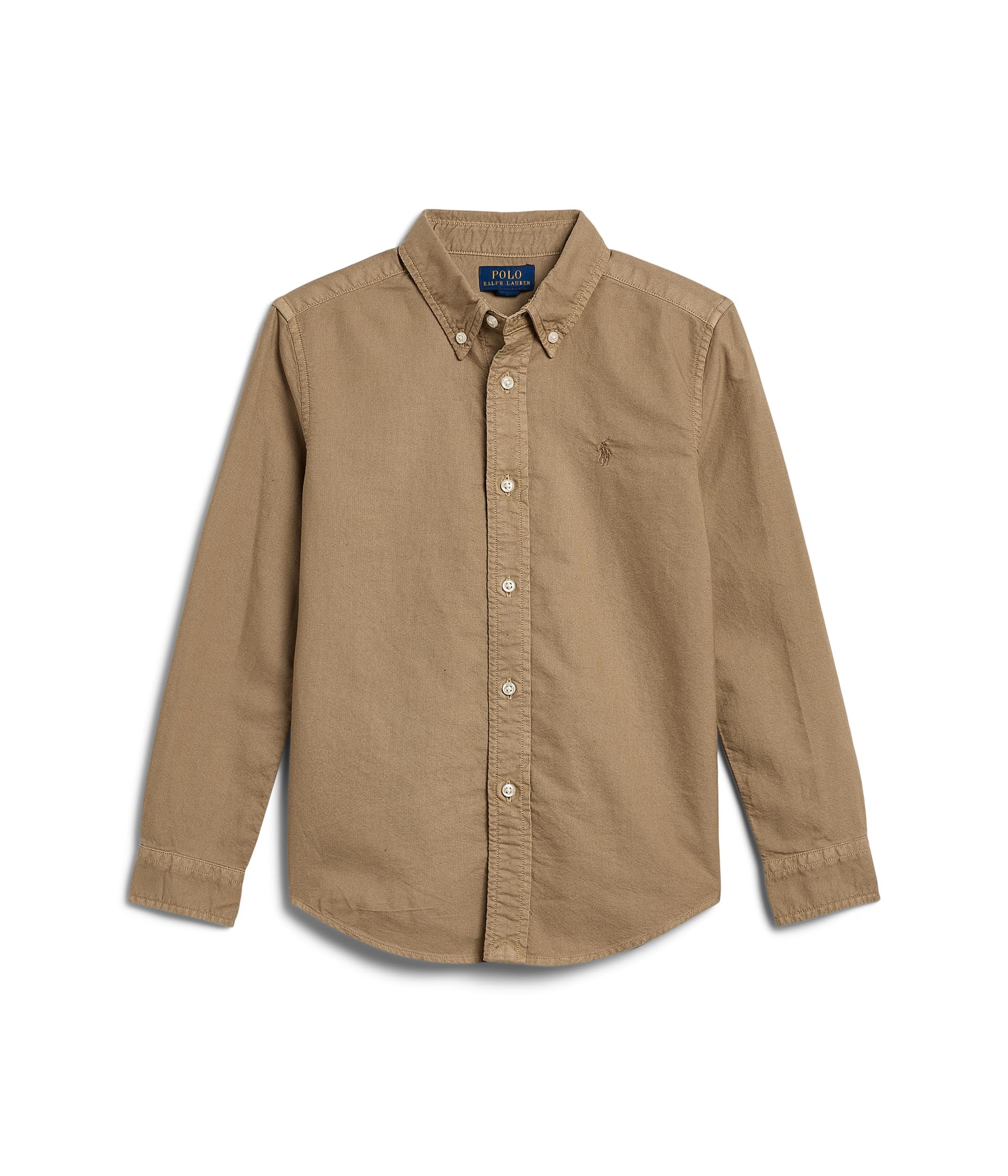 Детская рубашка Polo Ralph Lauren Kids из окрашенного хлопка оксфорд (Малыш/Младший школьный возраст)