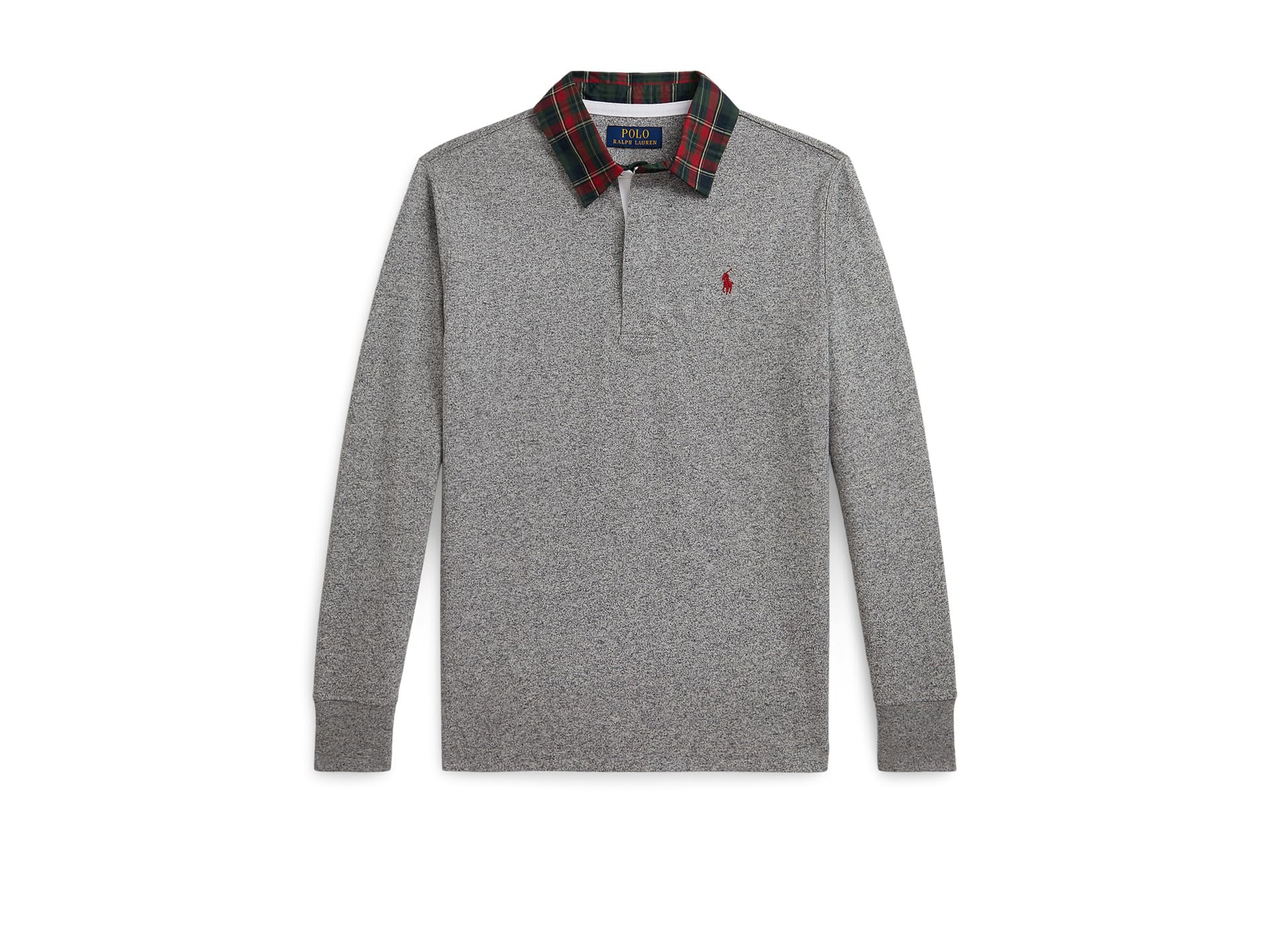 Plaid-Collar Cotton Jersey рубашка регби (старший ребенок)