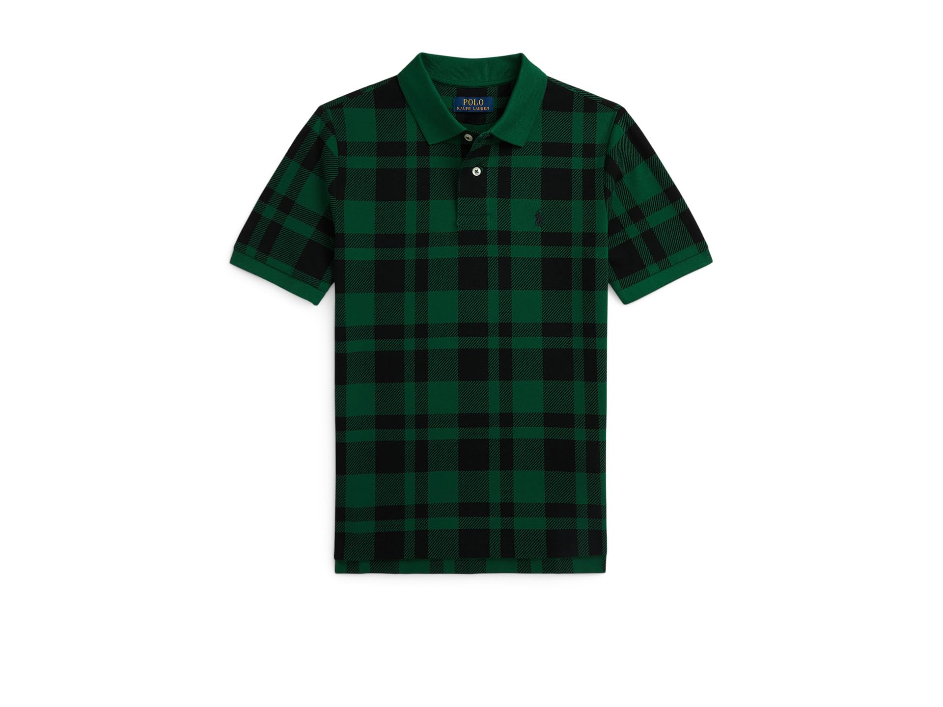 Plaid Cotton Mesh Polo Shirt (Big Kid)