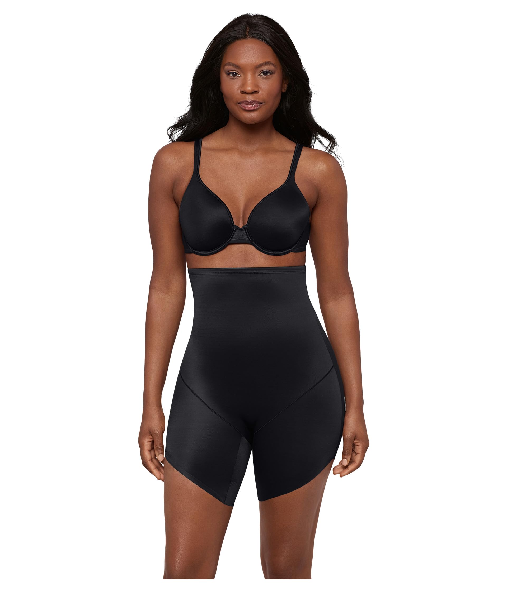 High-Waist Slanted Hem Shaping Shorts 2448