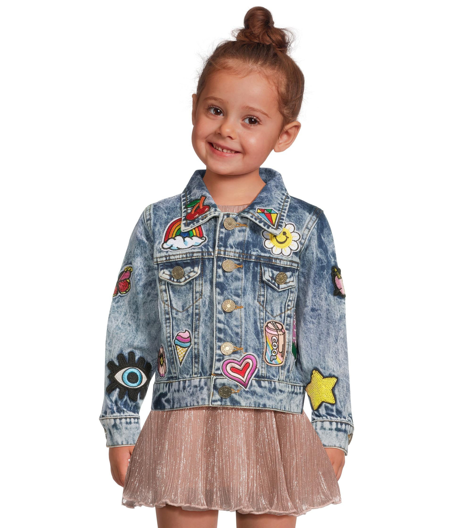 All About The Patch Crop Denim Jacket (Toddler/Little Kid)