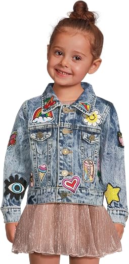 All About The Patch Crop Denim Jacket (Toddler/Little Kid)