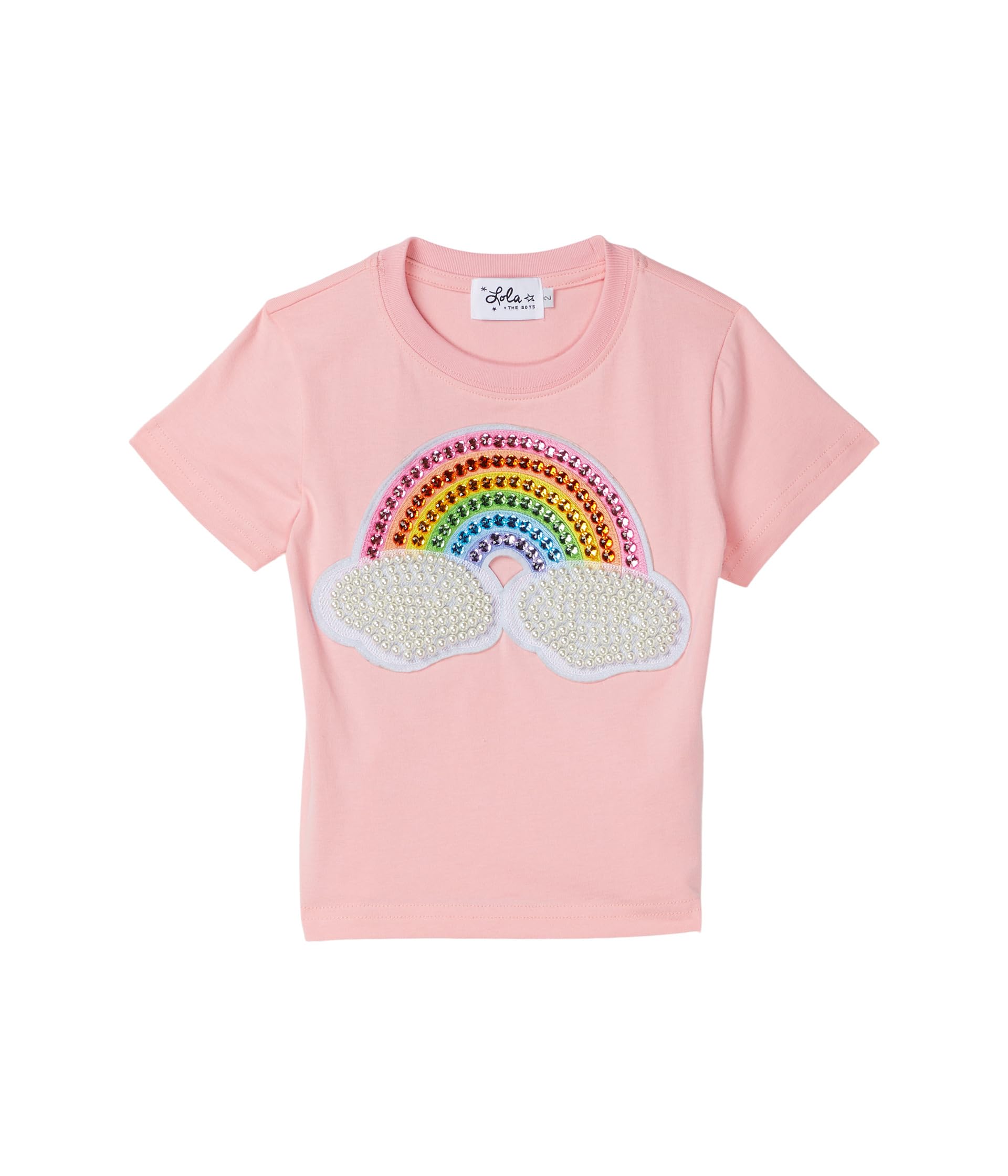 Pink Rainbow Pearl Patch T-Shirt (Toddler/Little Kid/Big Kid)