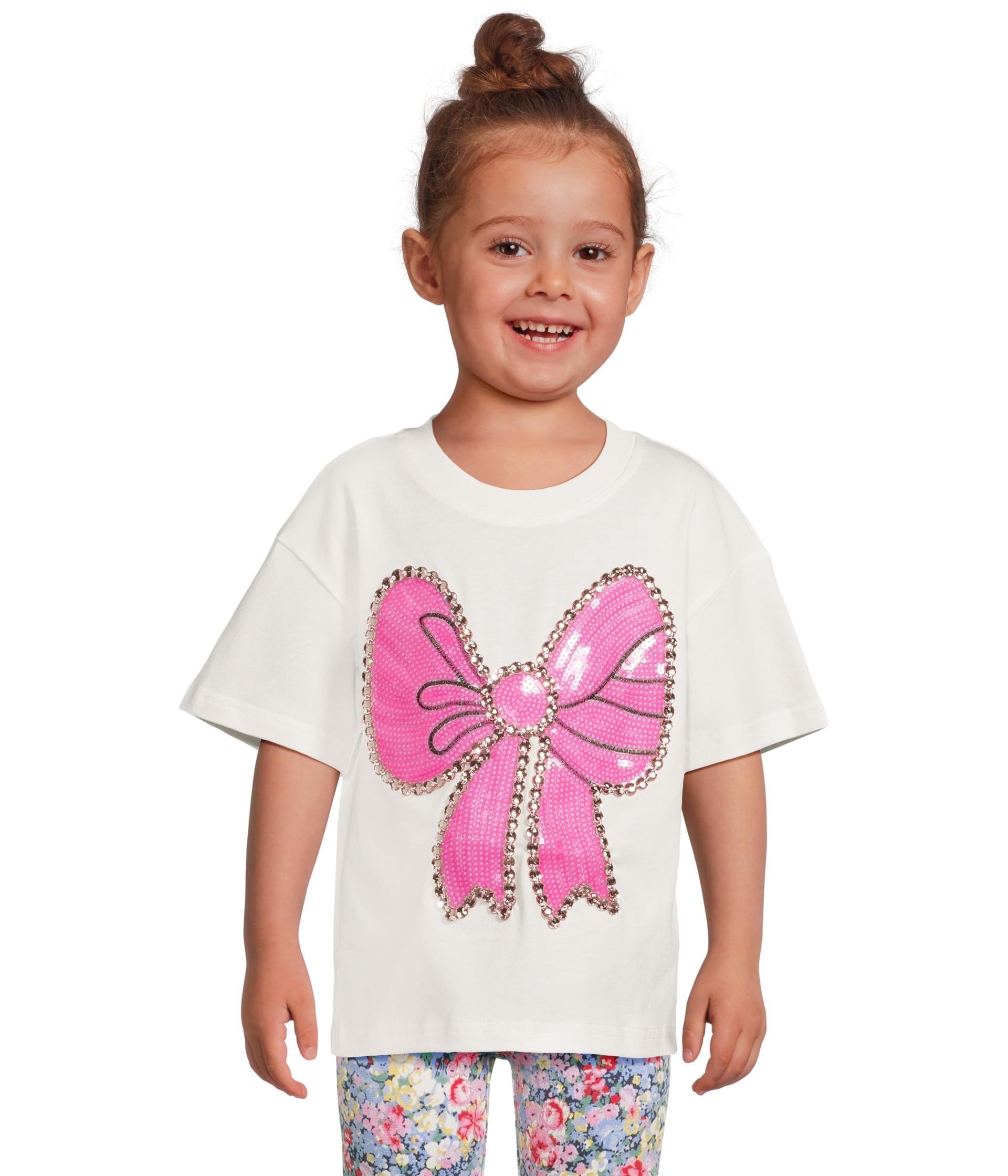 Pinky Big Bow T-Shirt (малыш/маленький ребенок/старший ребенок)