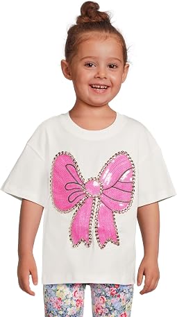 Pinky Big Bow T-Shirt (малыш/маленький ребенок/старший ребенок)
