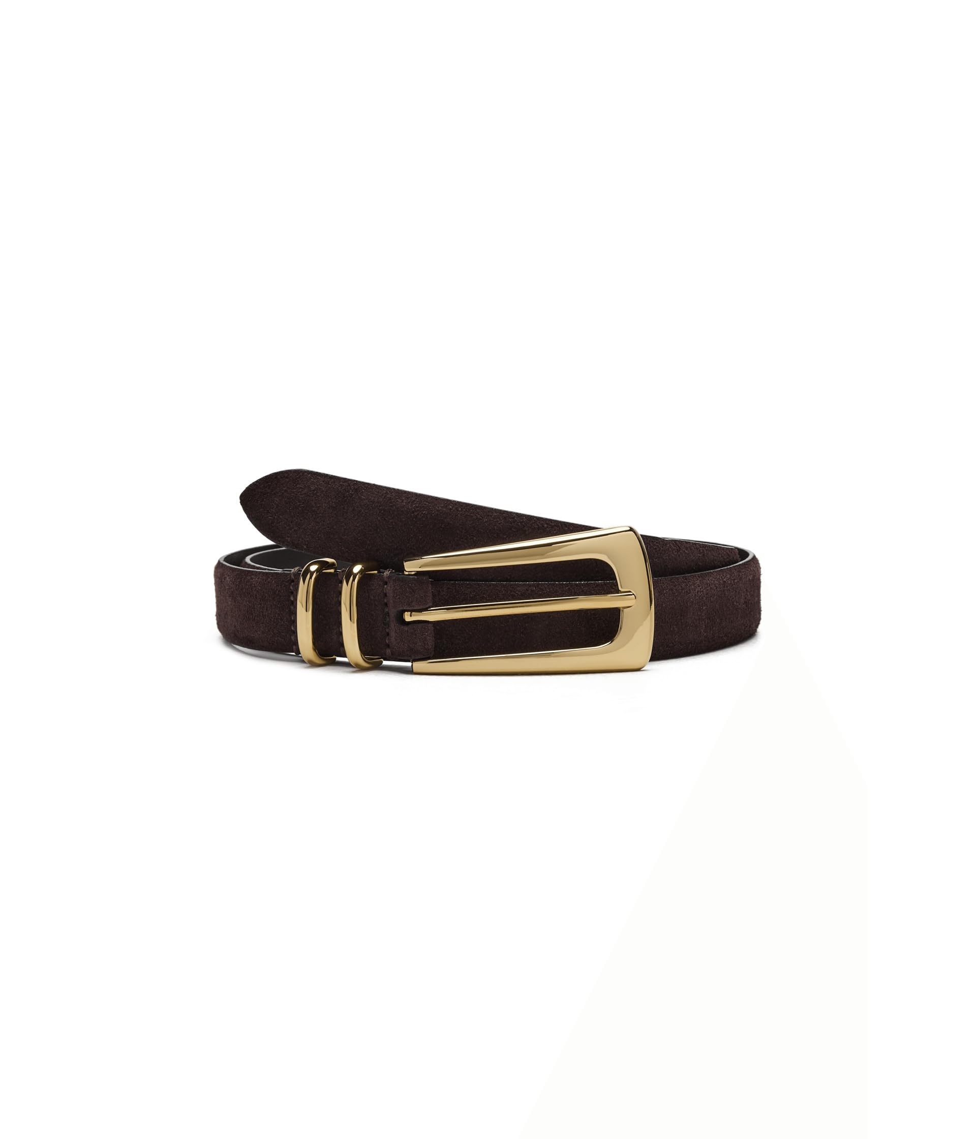 Suede Elongated Buckle Belt