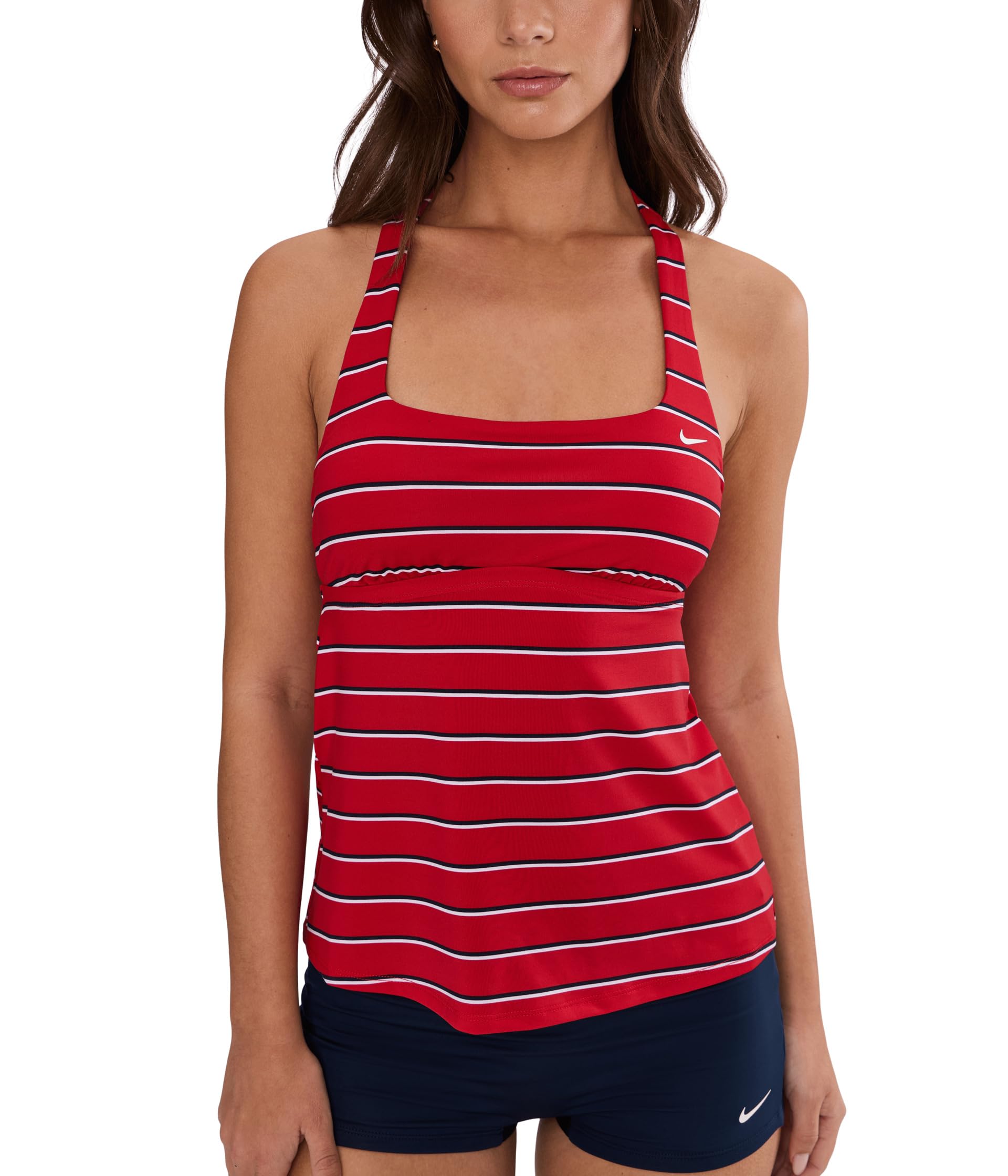 Preppy Pinstripe Square Neck Tankini