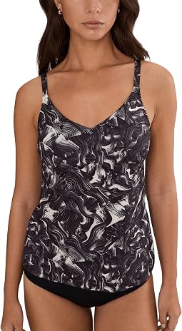 Танкини V-neck с выразительными мазками кисти