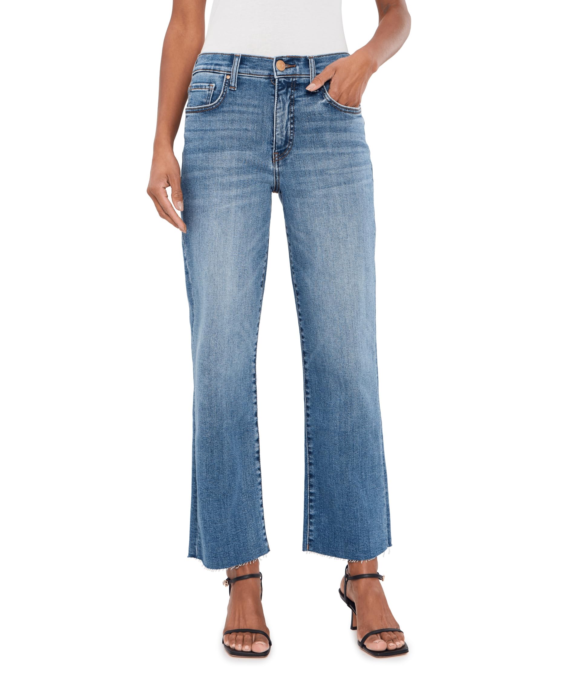 Avery High-Rise Fab Ab Easy Straight Leg Raw Hem in Building