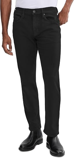 Normandie 30" Inseam Transcend Straight Leg Jeans in Black Shadow