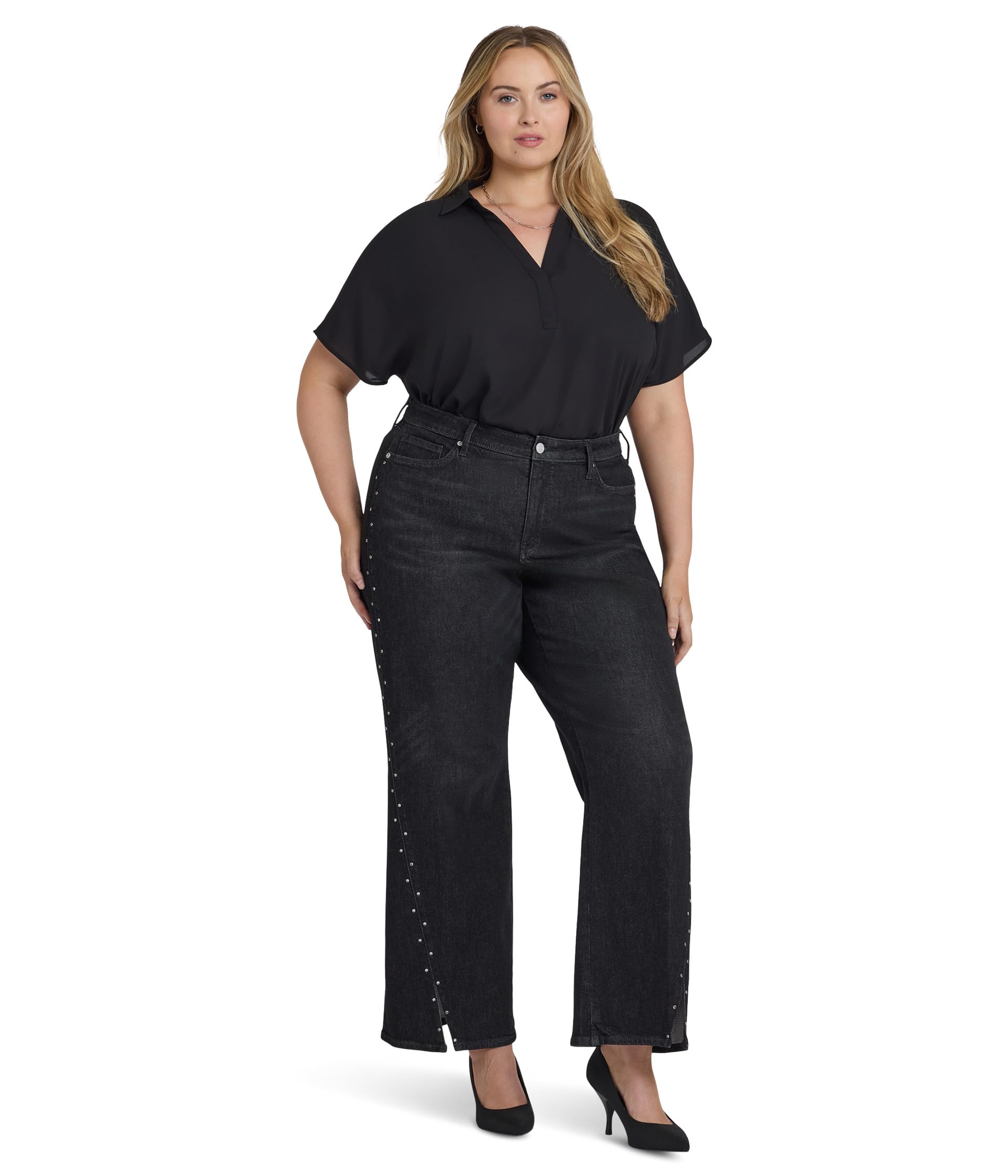 Plus Size Teresa Rhinestone Jeans in French Nightfall