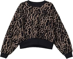 Свитшот с круглым вырезом и принтом из флиса Sportswear Club Boxy (маленький ребенок/большой ребенок)