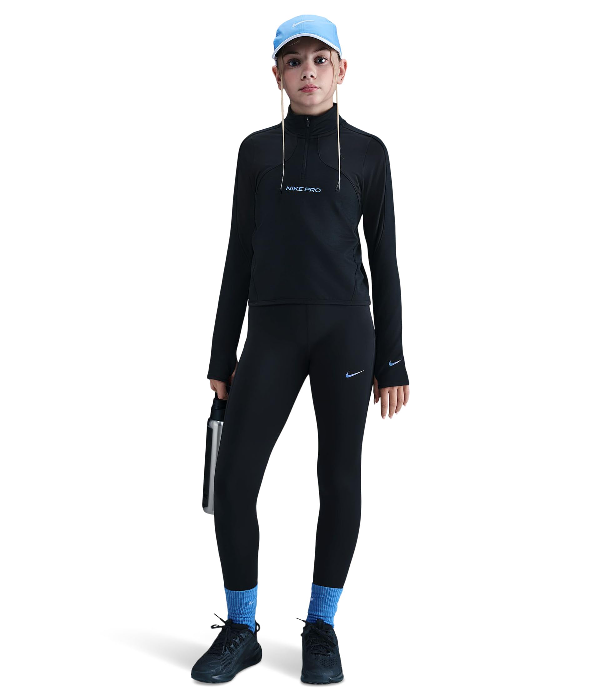Pro Dri-FIT™ леггинсы с блестящими акцентами (маленький ребенок/большой ребенок)