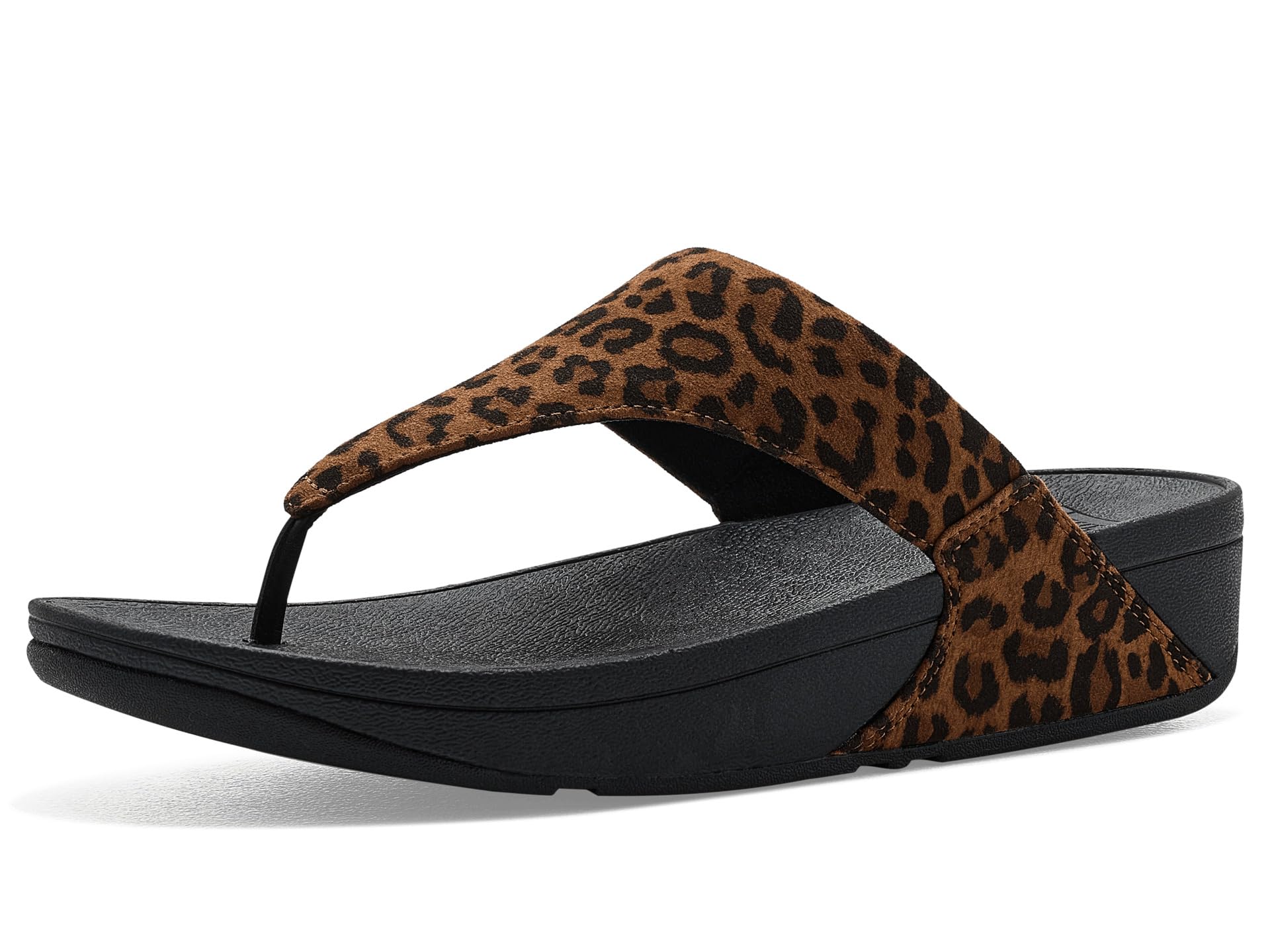 Lulu Suede Leopard Toe Post Sandals
