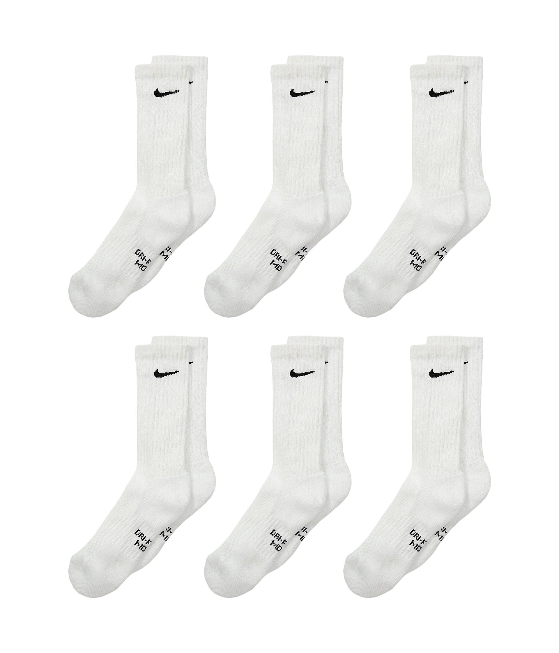Performance Cushioned Dri-FIT™ Crew Training Socks 6-Pair Pack (ребенок старшего возраста)