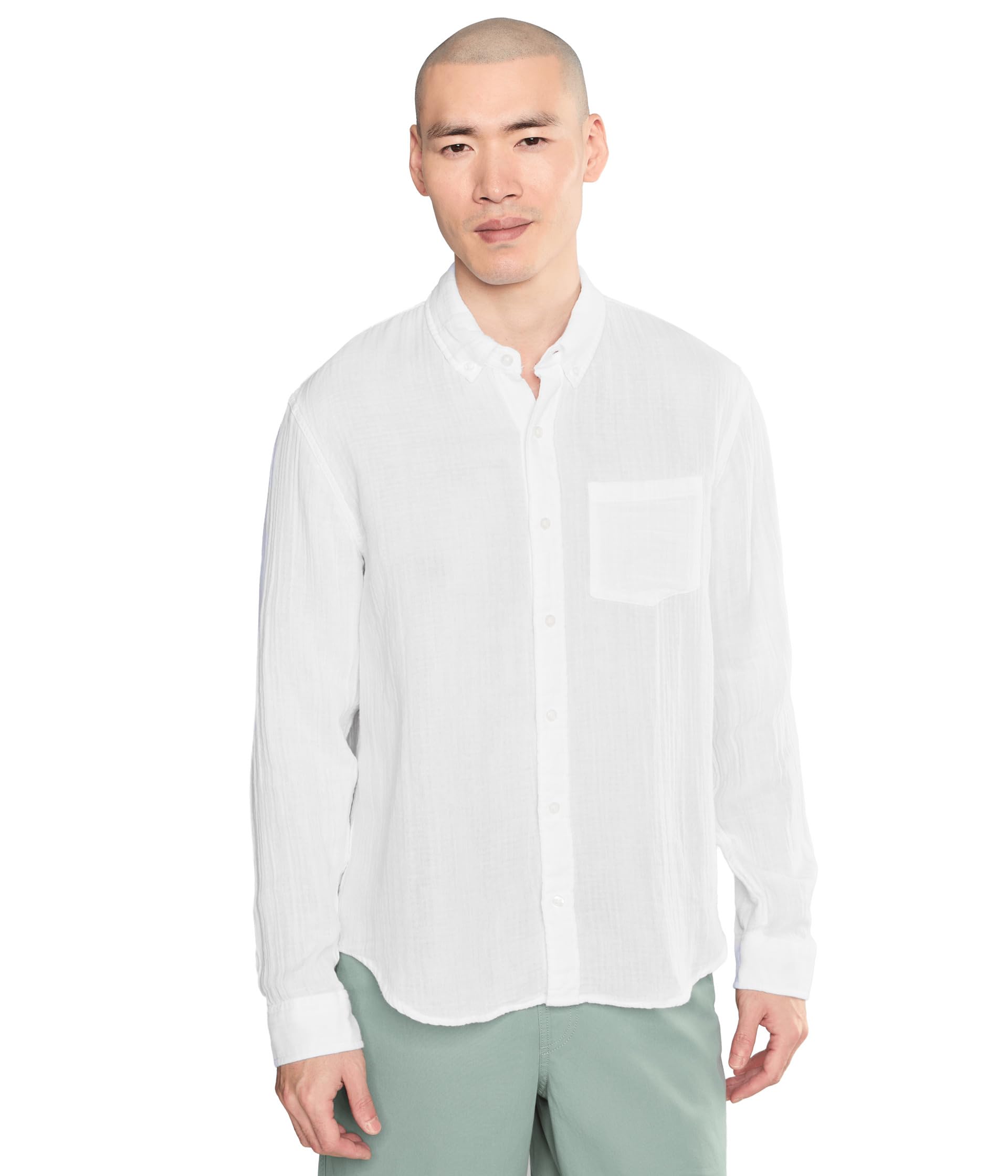 Cloud Gauze Shirt Long Sleeve Slightly Fitted Regular
