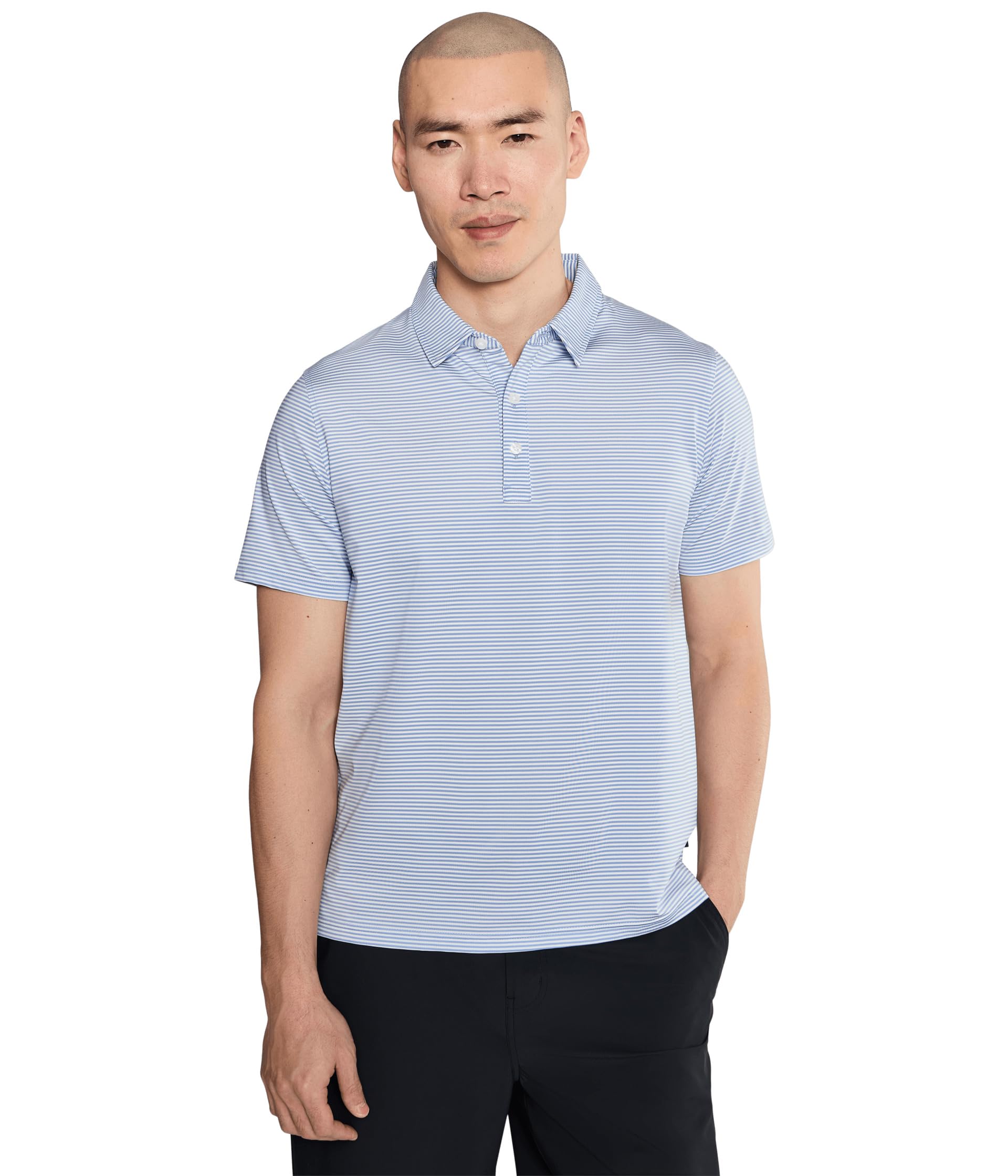 Comfort Stretch Performance Party Polo Short Sleeve Stripe