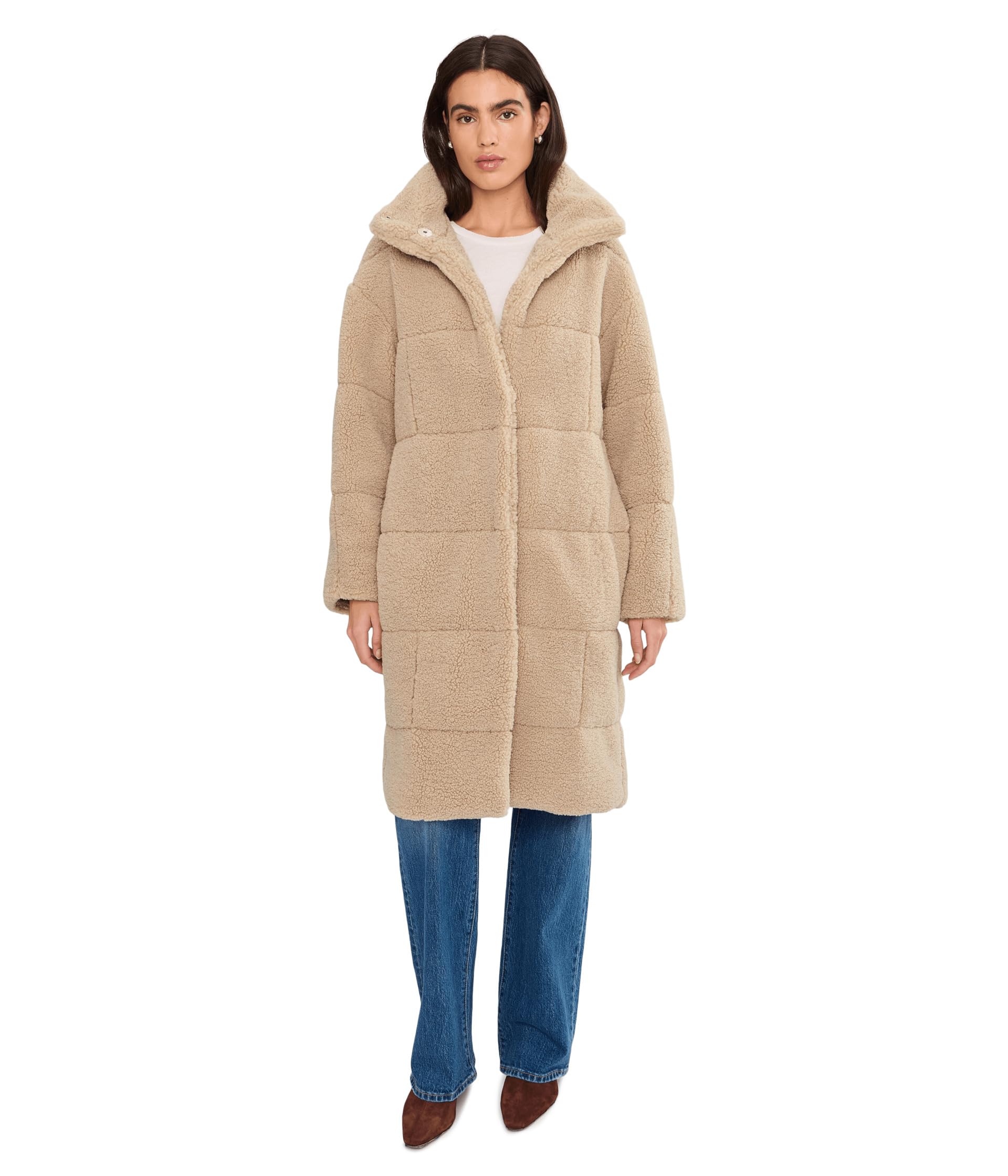 Long Length Quilted Teddy Jacket
