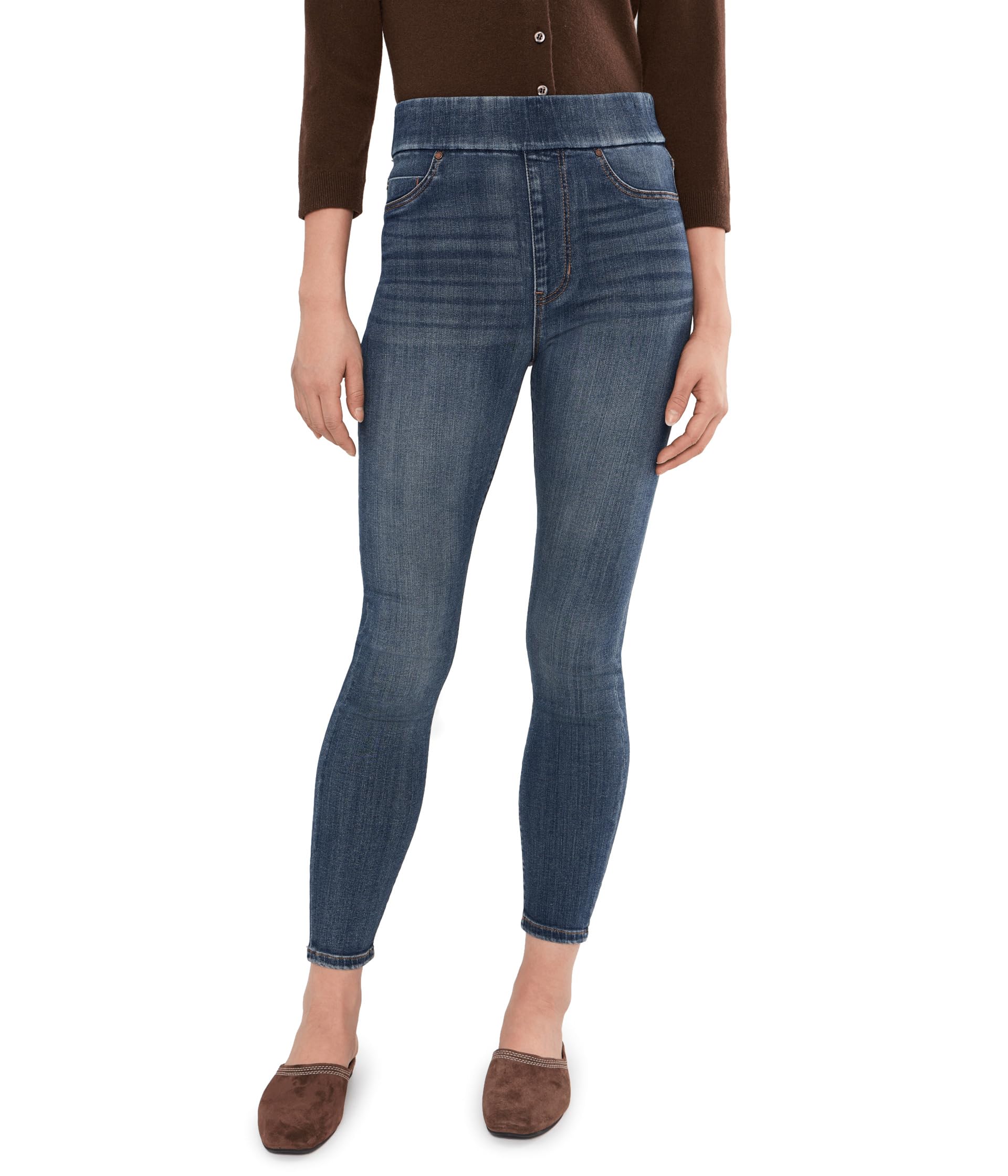 Farrah High-Rise Pull-on Ankle Skinny Jeans