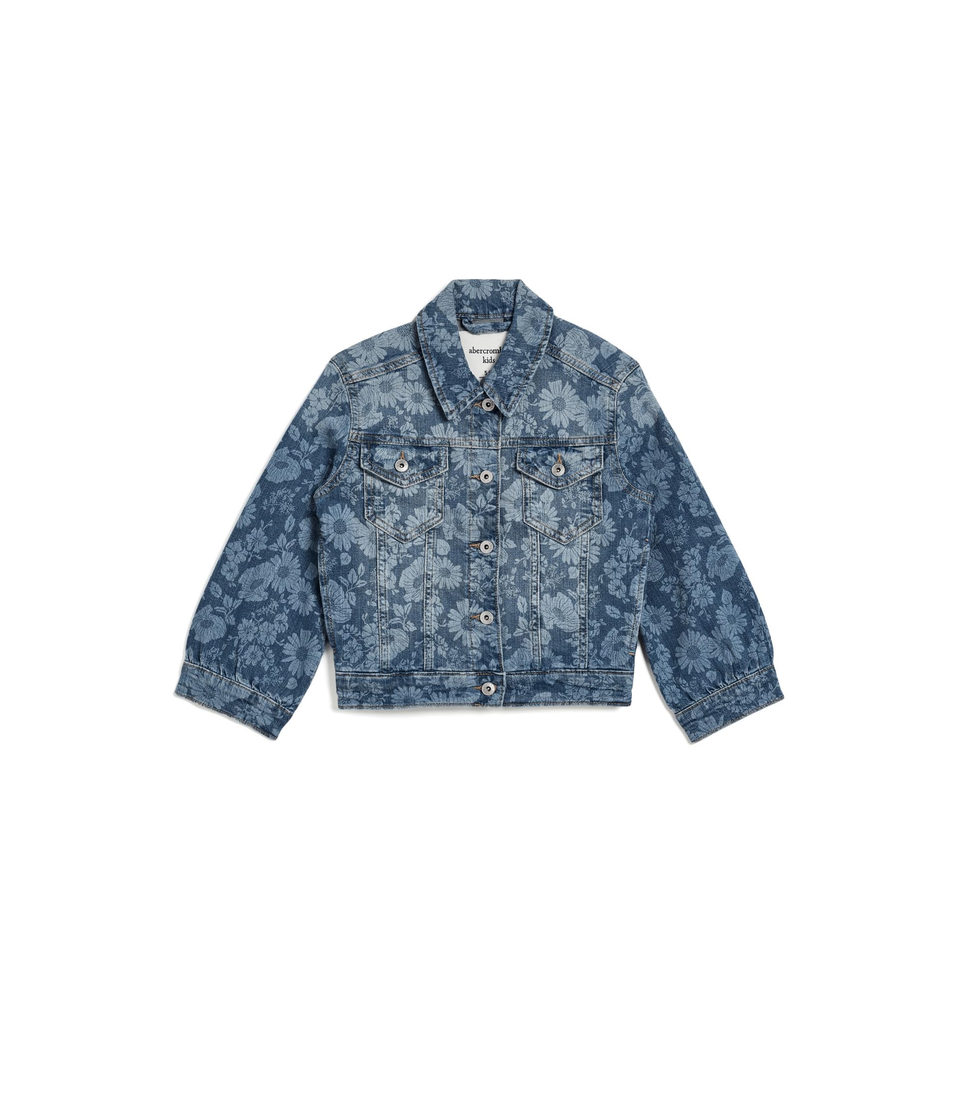 Floral oversize denim jacket (big kids)