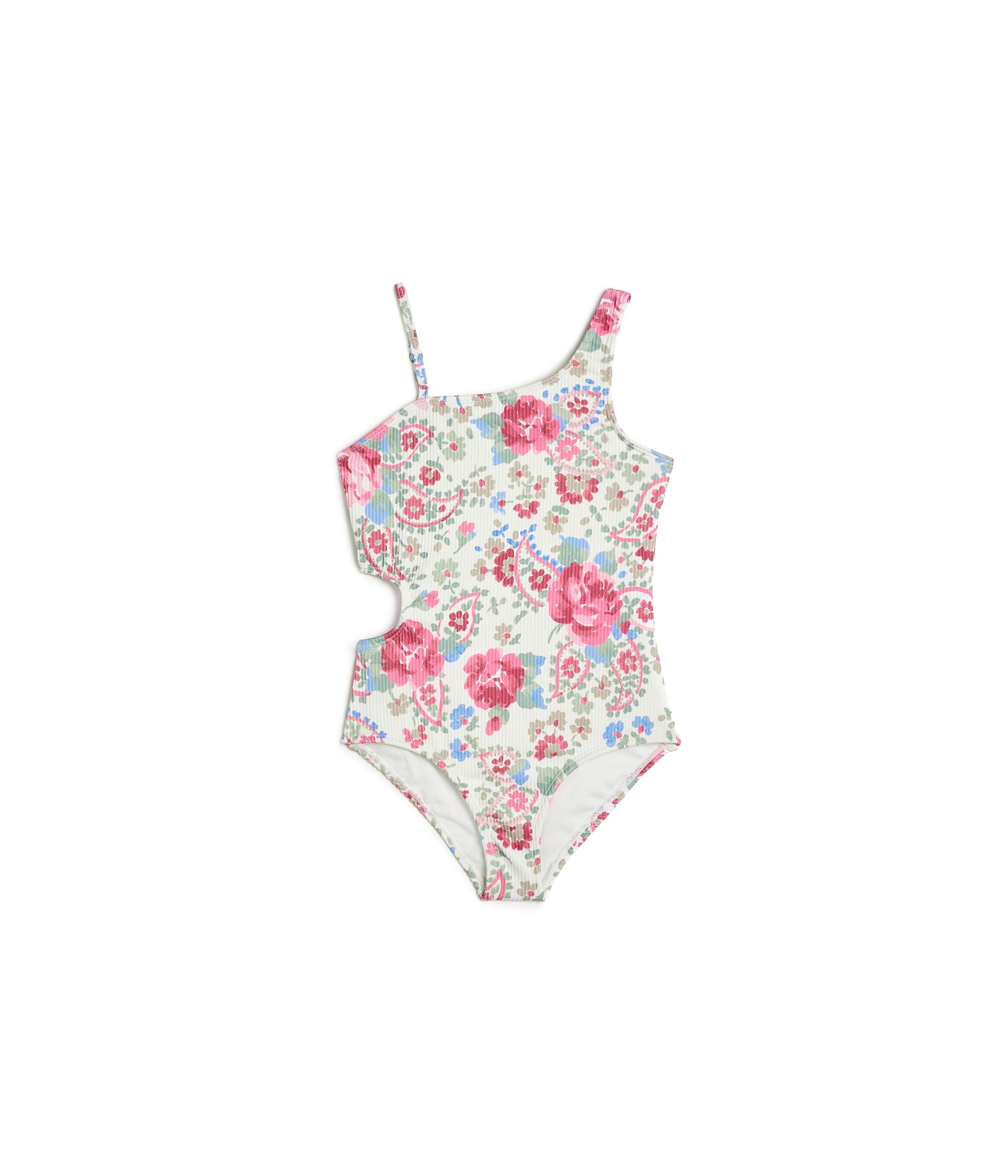 Asymmetric Cutout One-Piece Swimsuit (Big Kids)