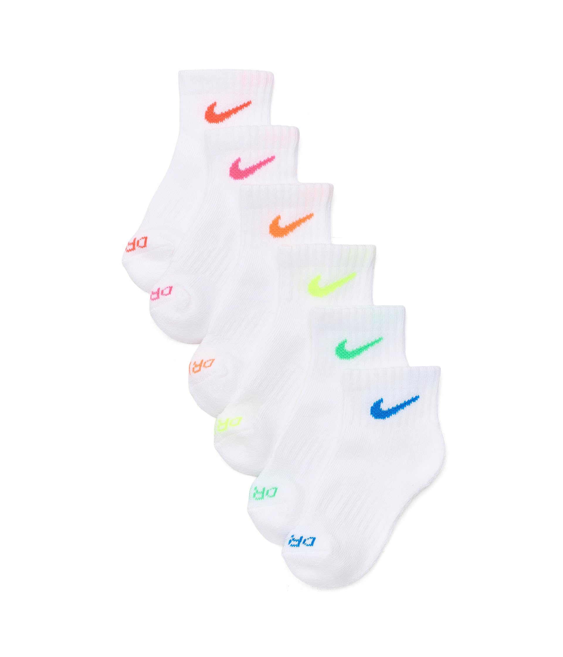 Nike Kids Dri-FIT Performance 6-Pack Basic носки до щиколотки (для детей младшего возраста)