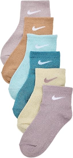 6-pack Lurex Quarter Sock (Toddler/Little Kid/Big Kid)