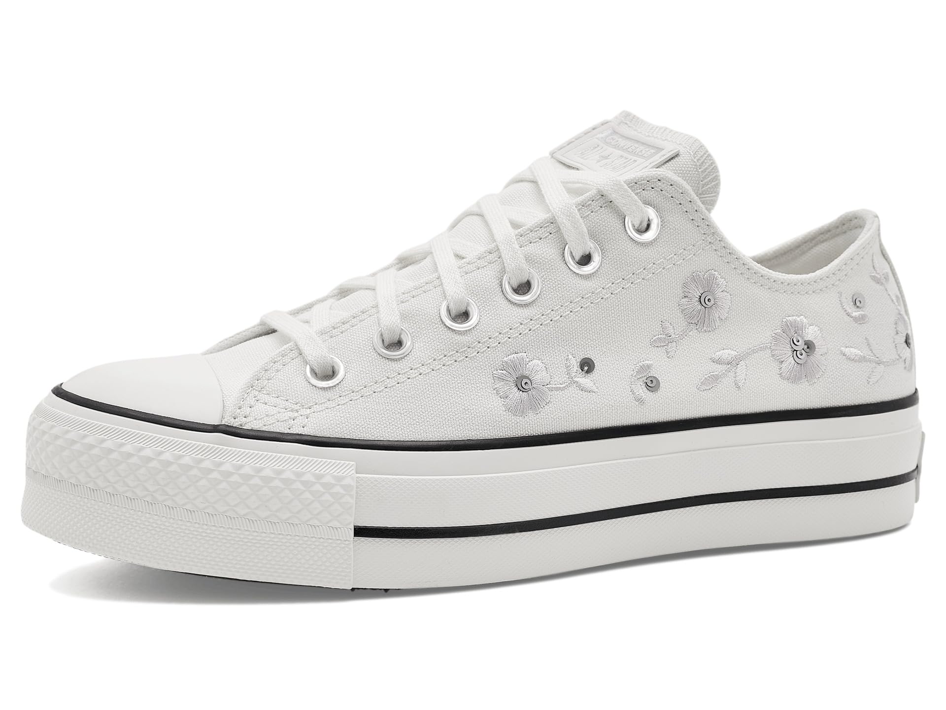 Chuck Taylor All Star Lift Platform Sequin Flowers Low Top Sneakers