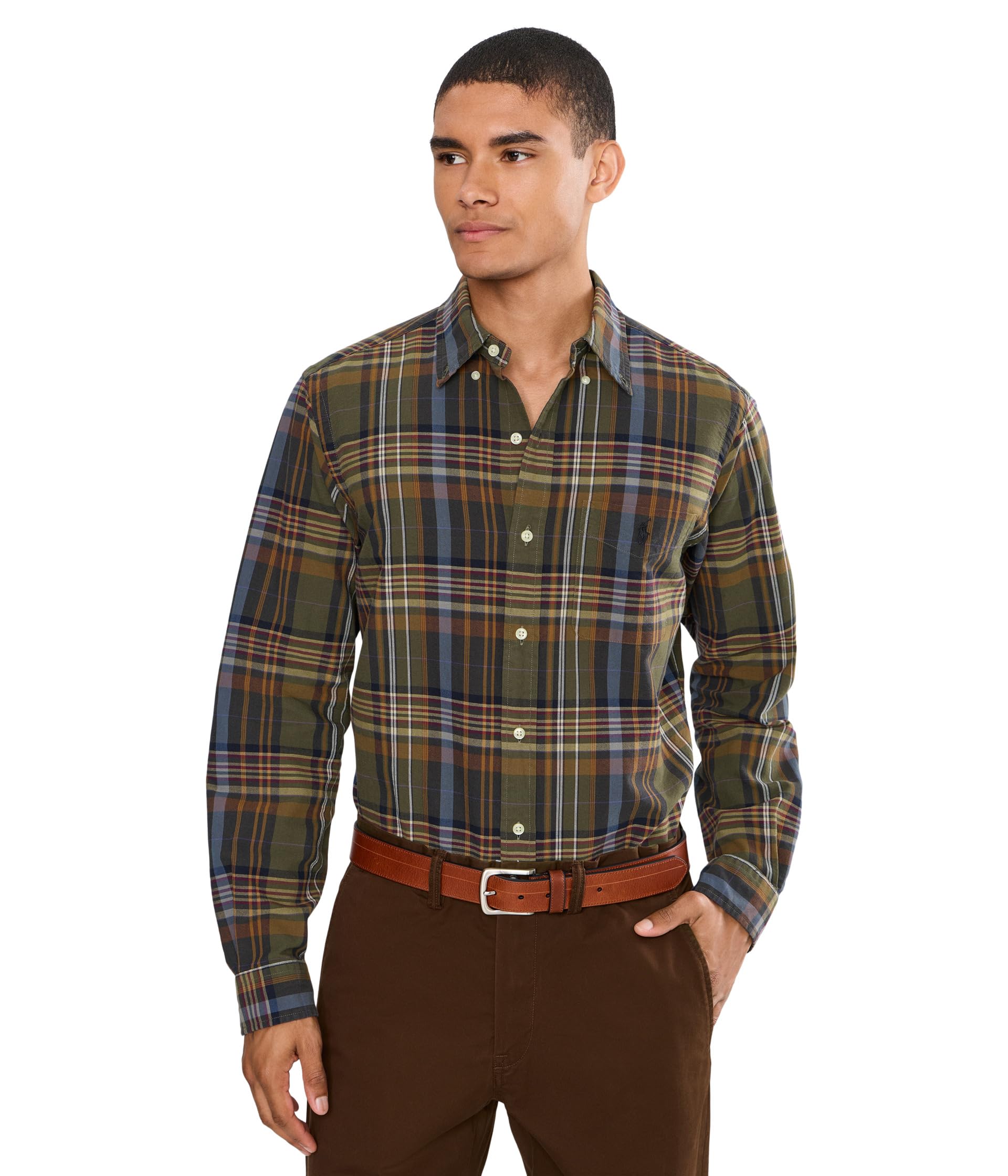 Classic Fit Plaid Oxford Shirt
