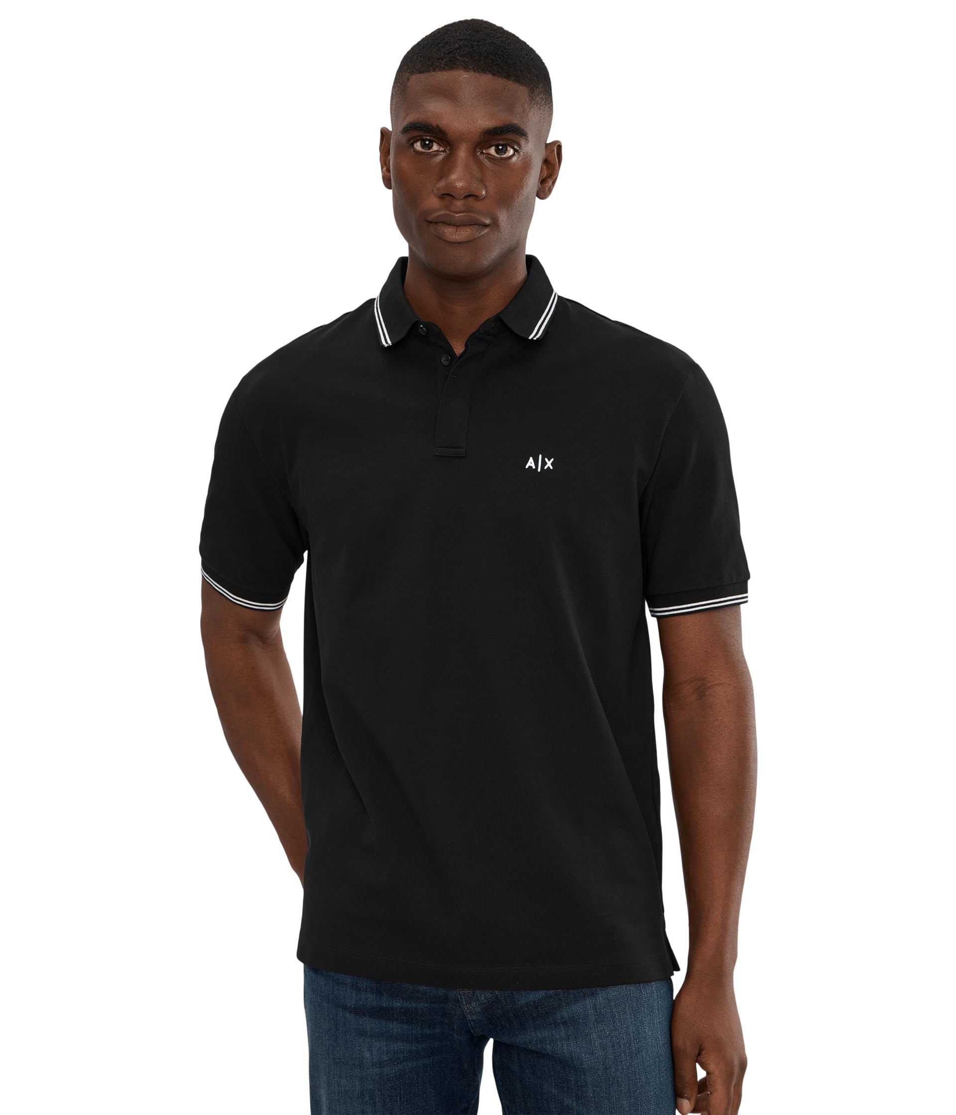 Double Tipped Buttoned Up Polo Shirt