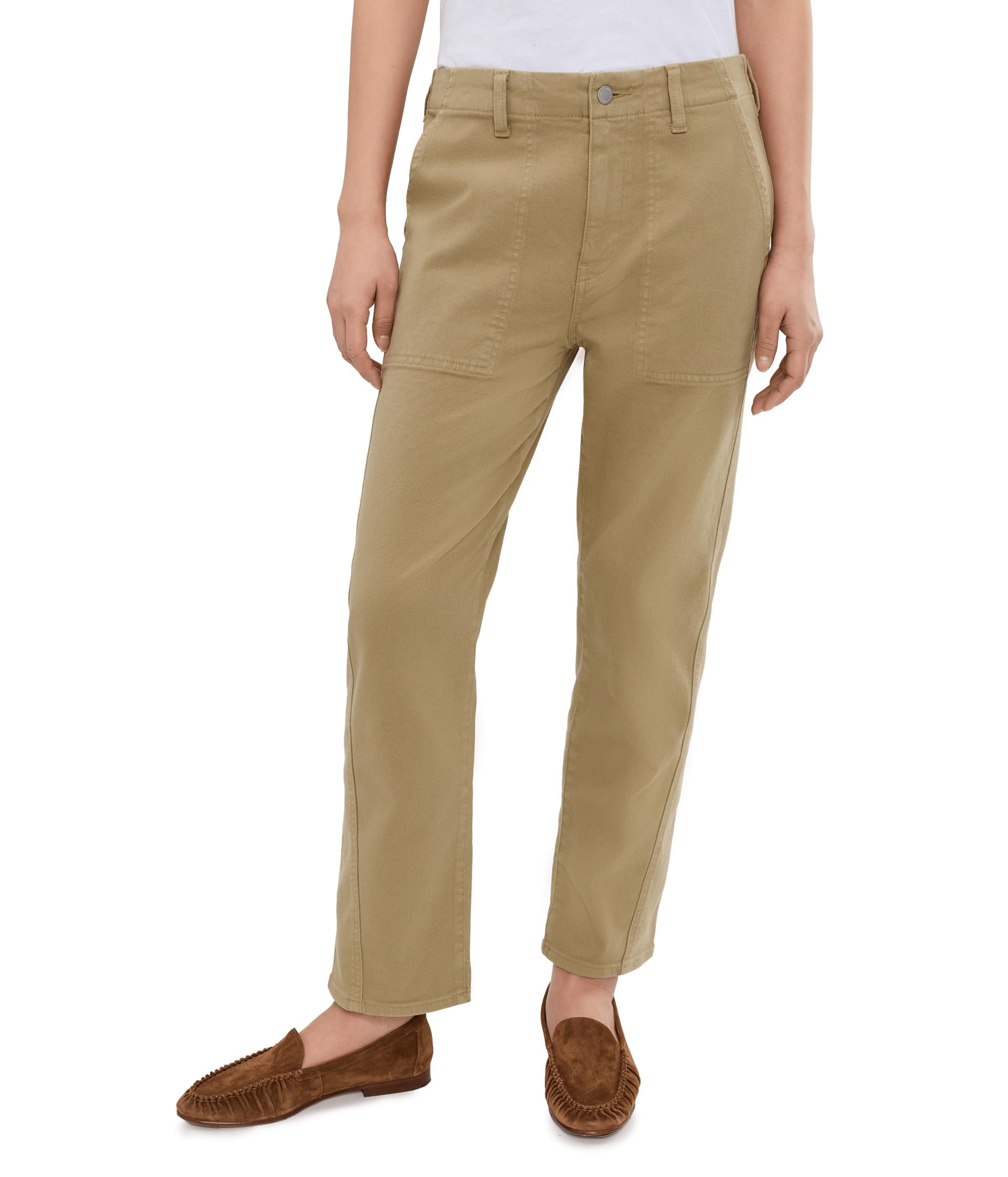 Analeigh Mid-Rise Utility Pants in Khaki Sand