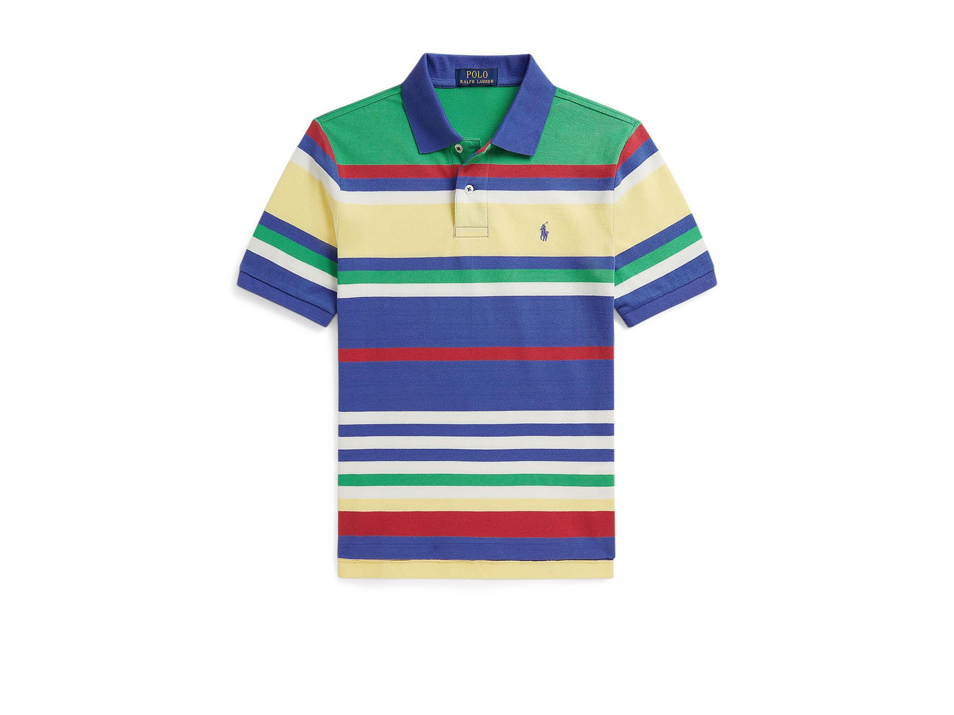 Striped Cotton Mesh Polo Shirt (Big Kid)