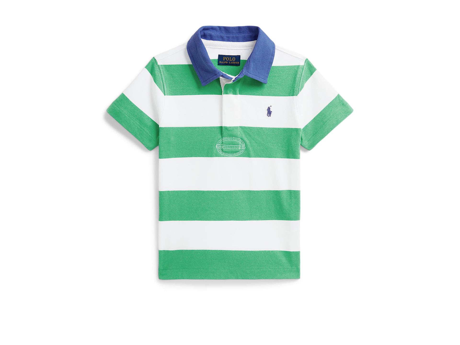 Striped Cotton Short Sleeve Rugby Shirt (Toddler/Little Kid)