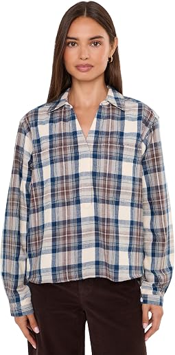 Scotch Plaid Shirt Y Neck