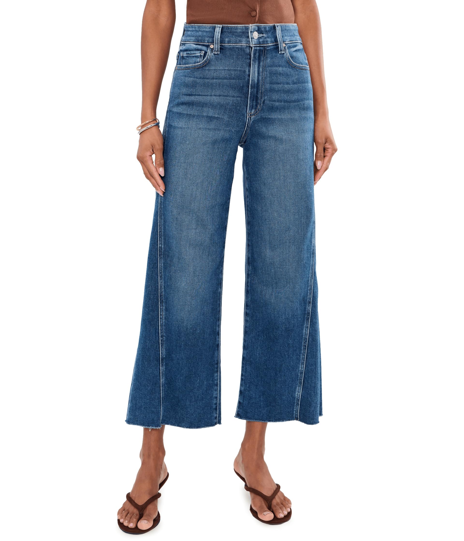 Джинсы Anessa W/ Twisted Outseam Panel Raw Hem In Hollyhock