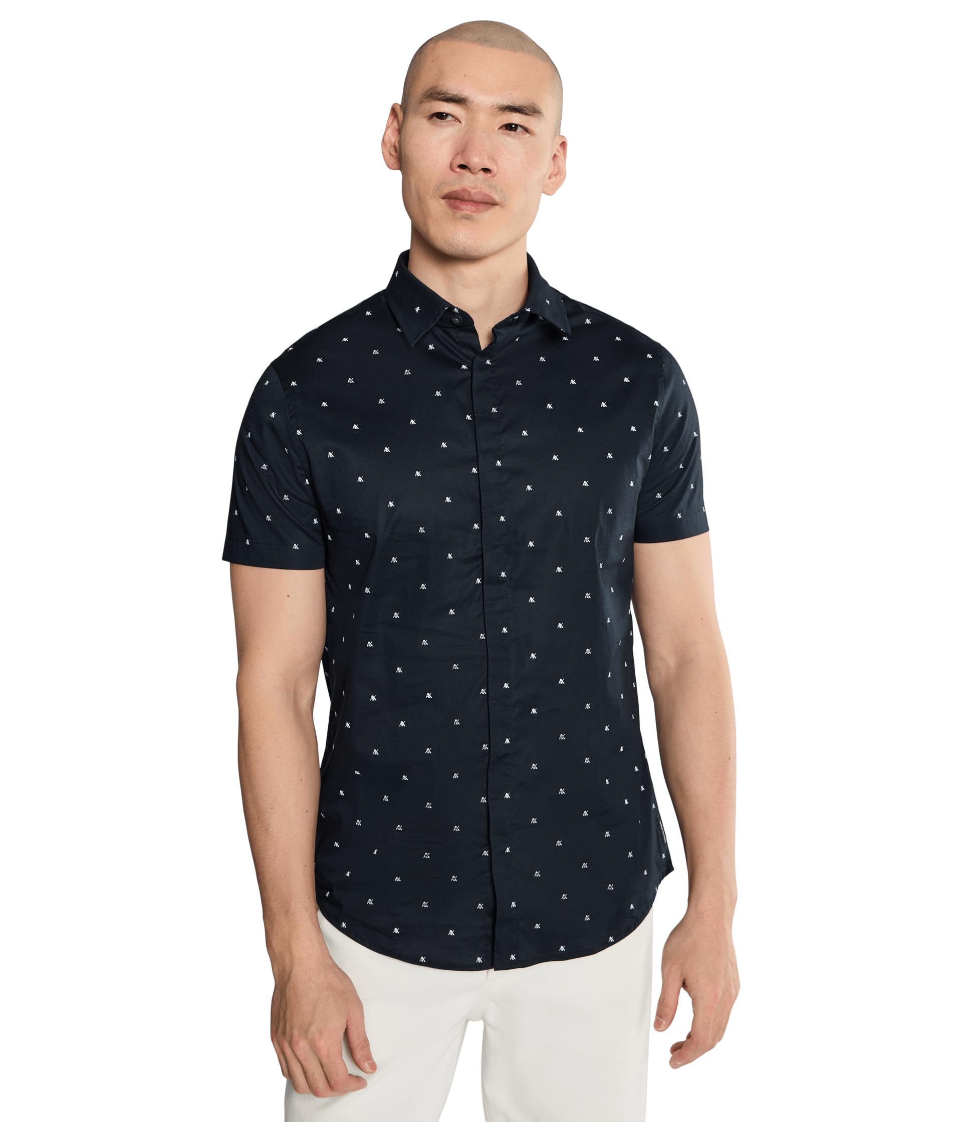 Short Sleeve Poplin Slim Button-Down Shirt