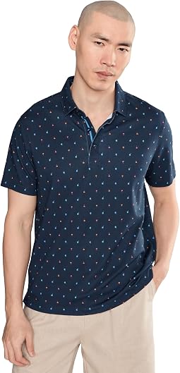 Short Sleeve Wrinkle Free Printed Lebain Polo