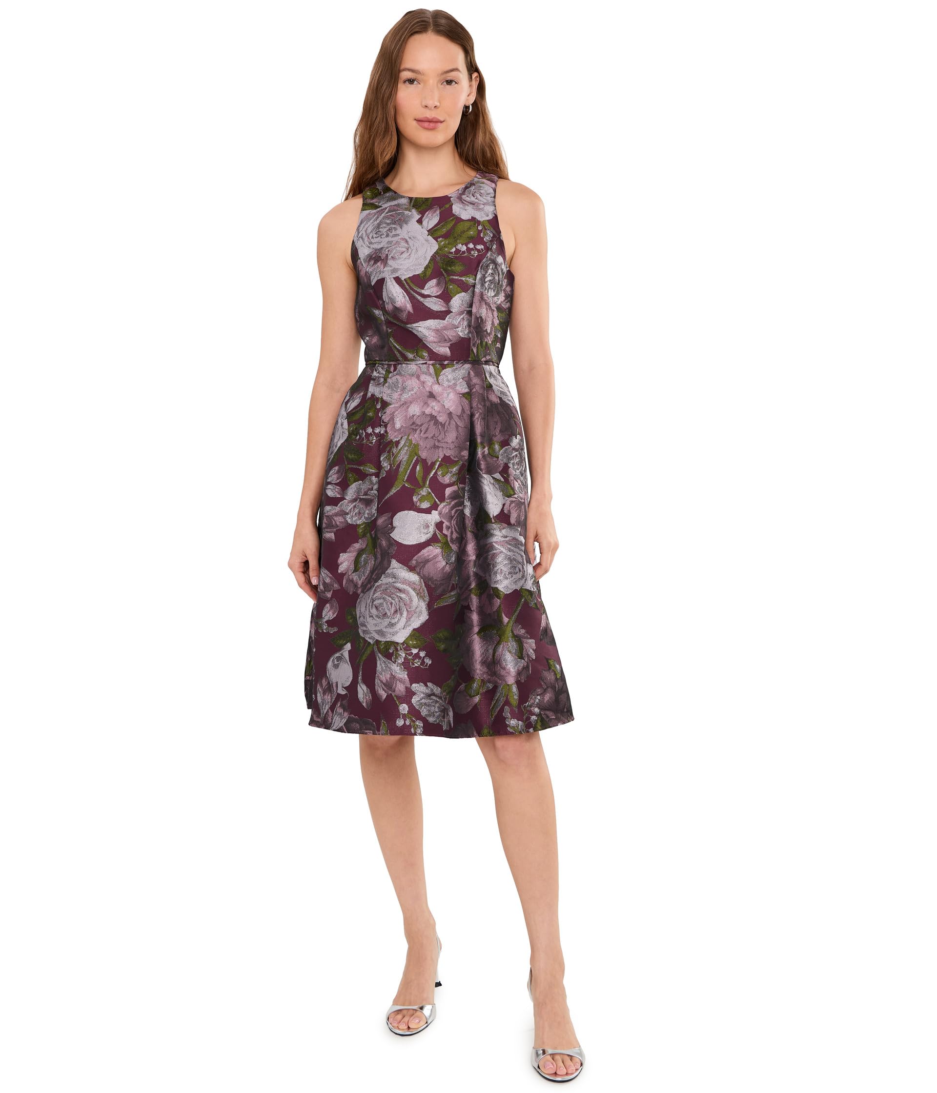 Floral Jacquard Short Dress