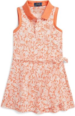 Pineapple Faux-Wrap Mesh Polo Dress (Toddler/Little Kid)
