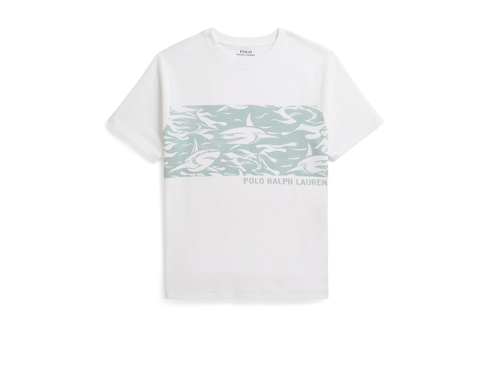 Shark-Print Cotton Jersey Tee (Big Kid)