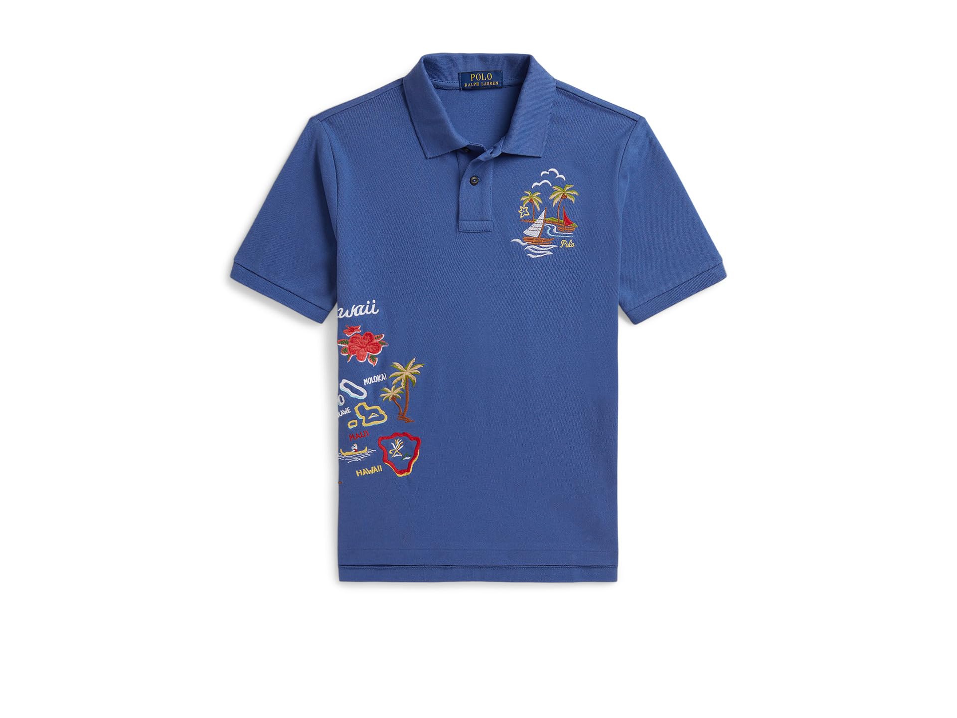 Embroidered Cotton Mesh Polo Shirt (Big Kid)