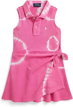 Платье-поло Tie-Dye Faux-Wrap Mesh Polo Dress (малыши/младшие дети)