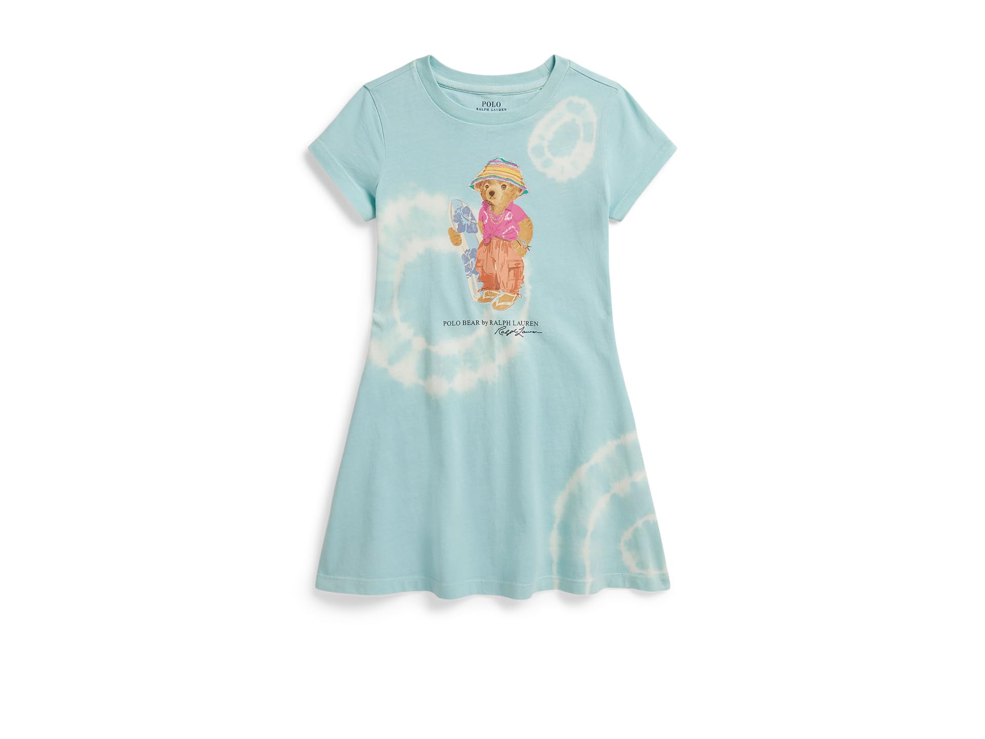 Платье из джерси с медведем и принтом тай-дай, Polo Bear Cotton Jersey Dress (для малышей и детей младшего возраста)